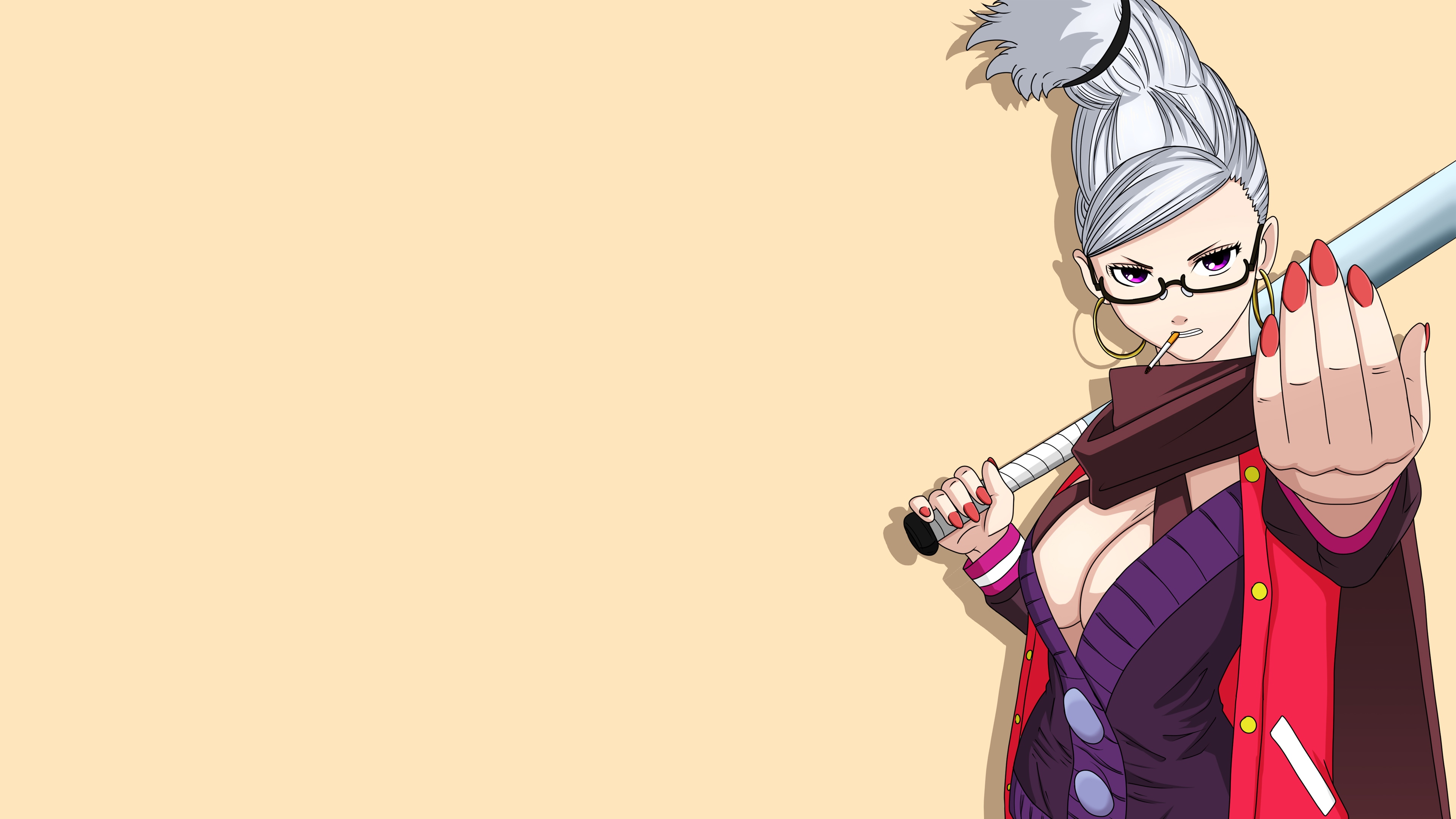 Seiko Ayase from Dandadan holding a baseball bat HD Wallpaper