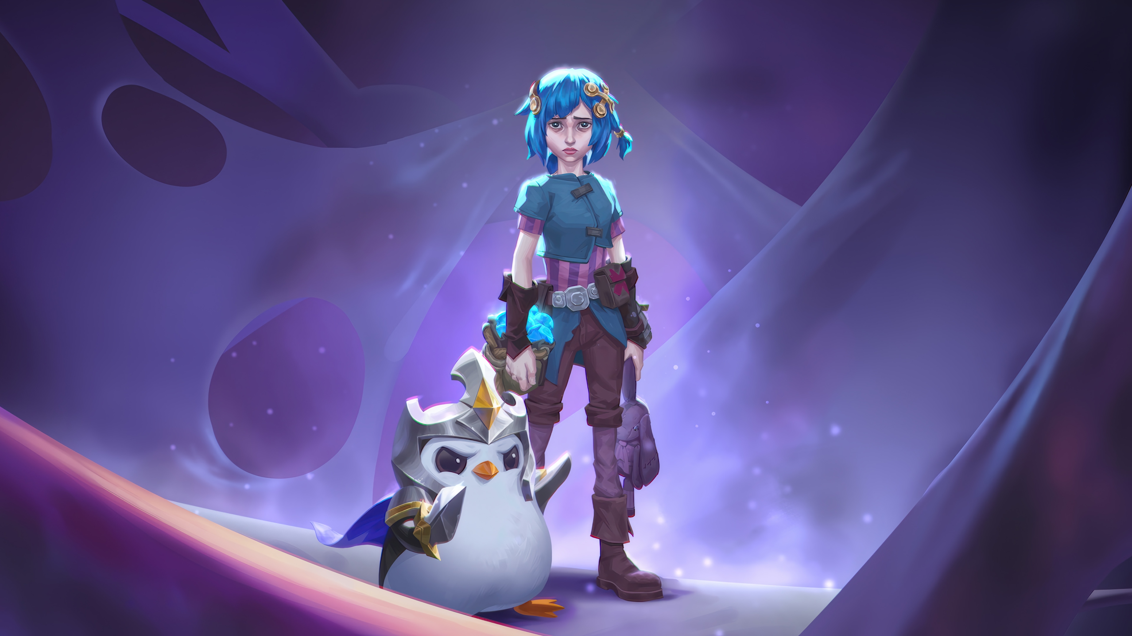 Jinx and a creature in Teamfight Tactics 4K HD Wallpaper