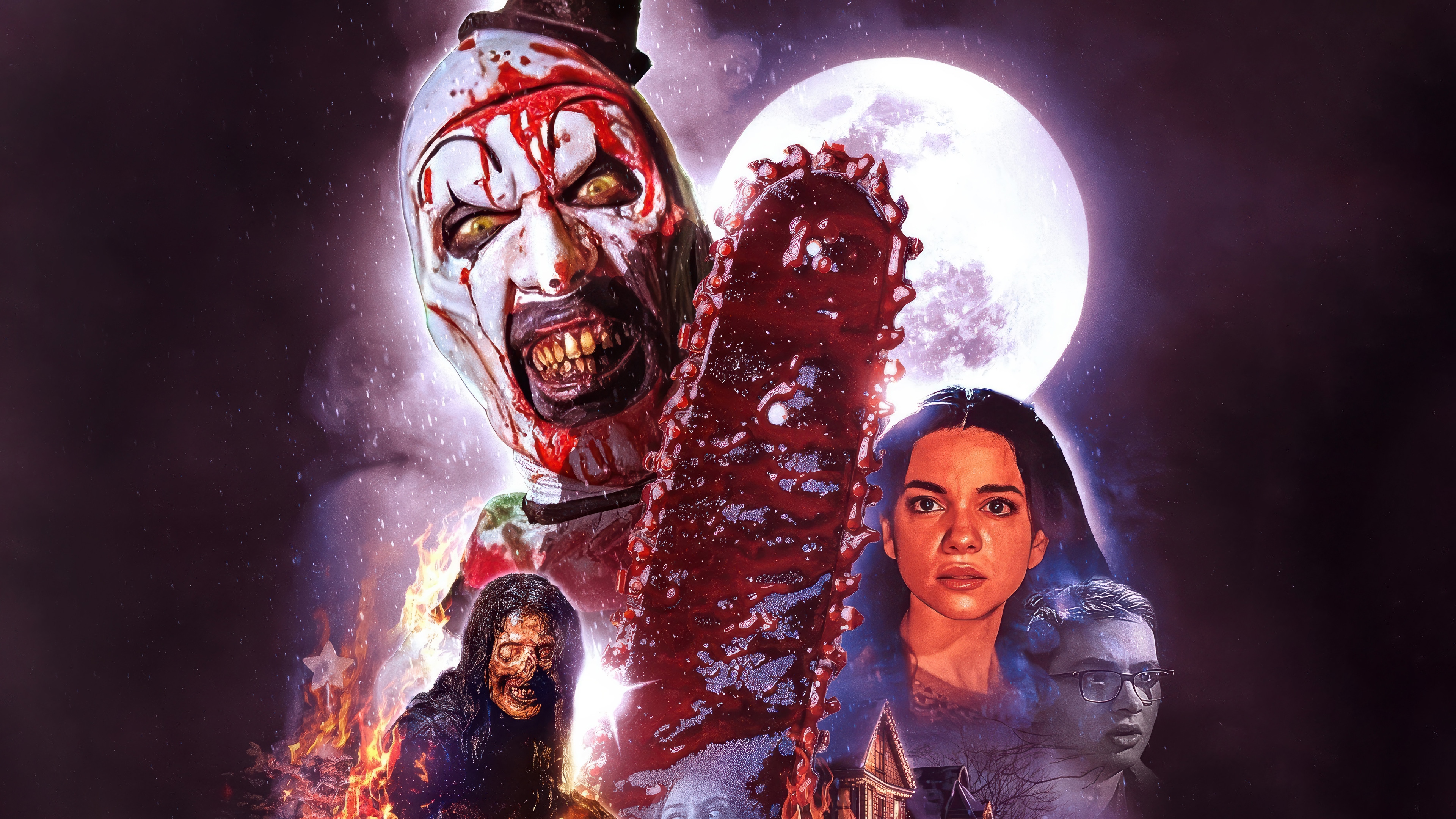 Terrifier 3 Art the Clown 4K HD Wallpaper