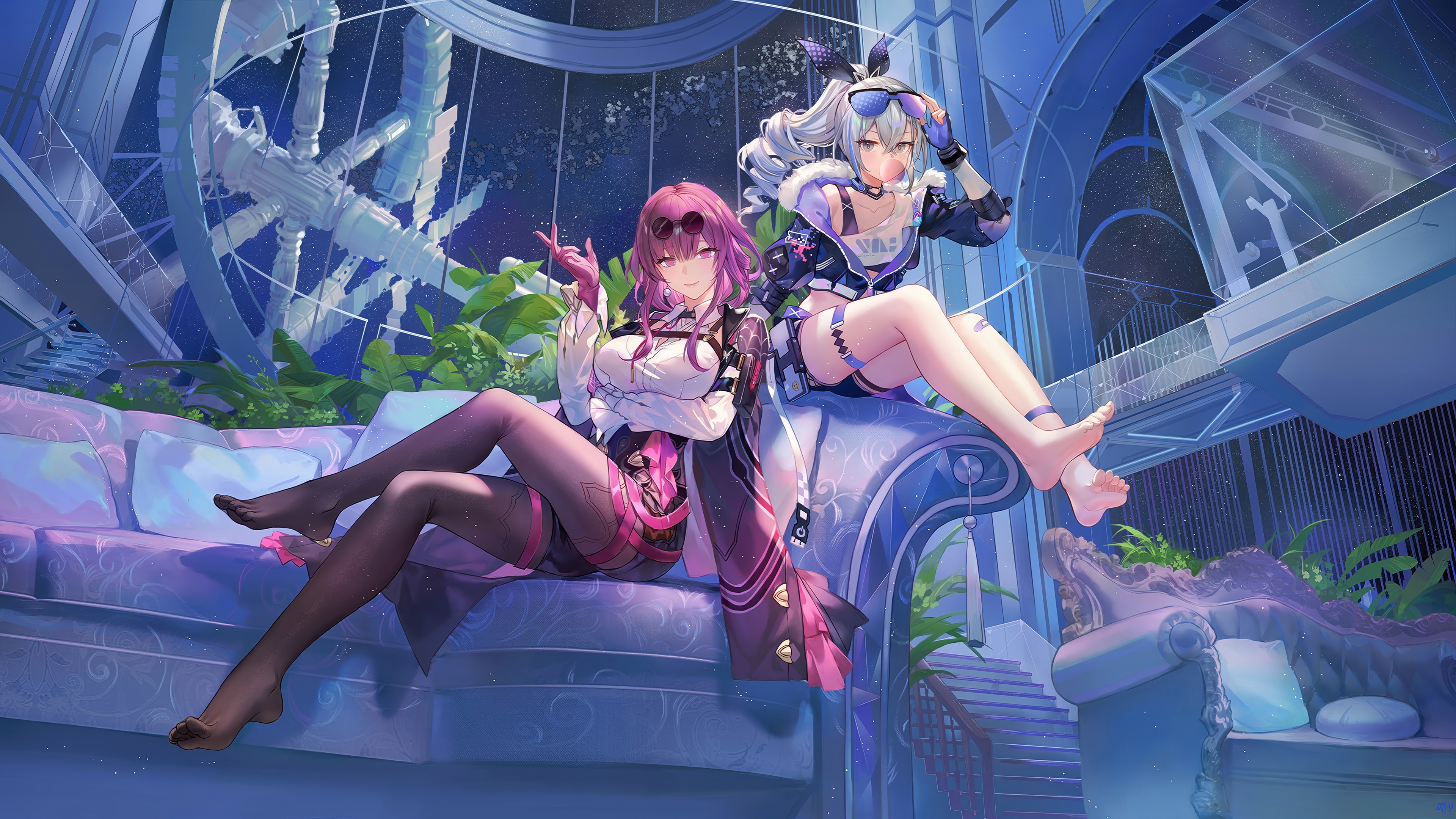 Kafka and Silver Wolf from Honkai Star Rail in 4K HD Wallpaper