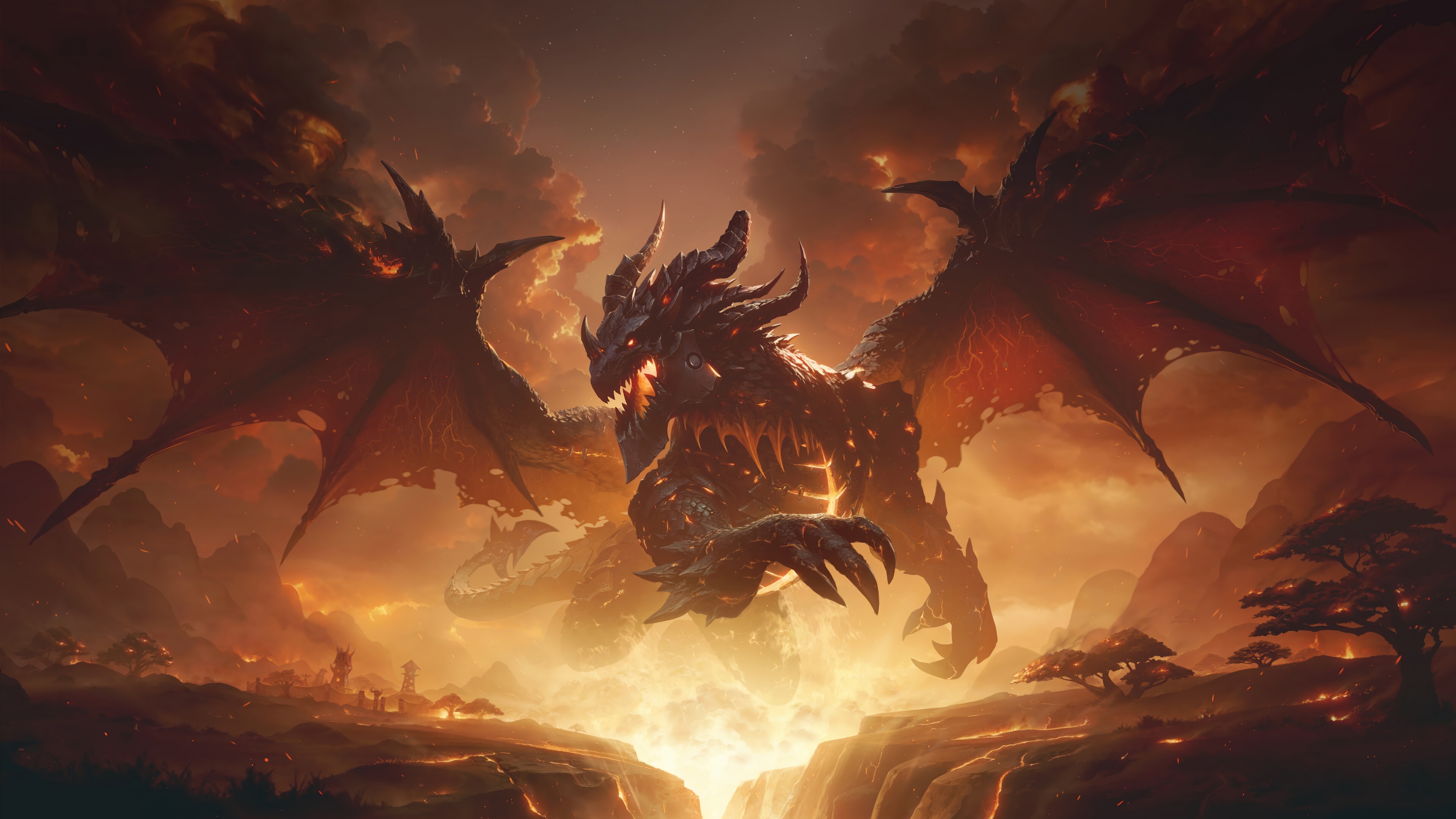 Deathwing the Destroyer from World of Warcraft 4K HD Wallpaper