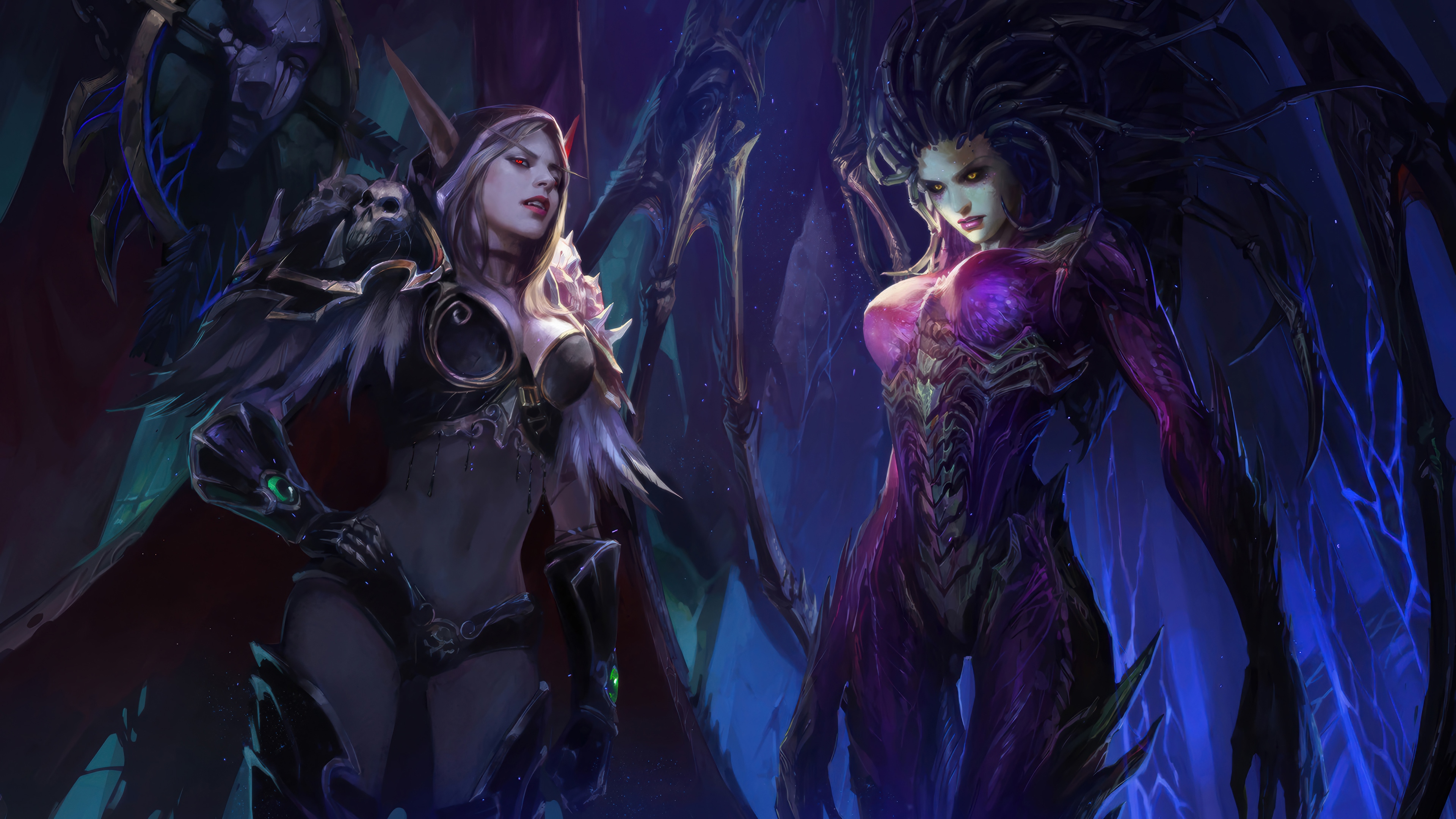 Sylvanas Windrunner and Sarah Kerrigan 4K HD Wallpaper