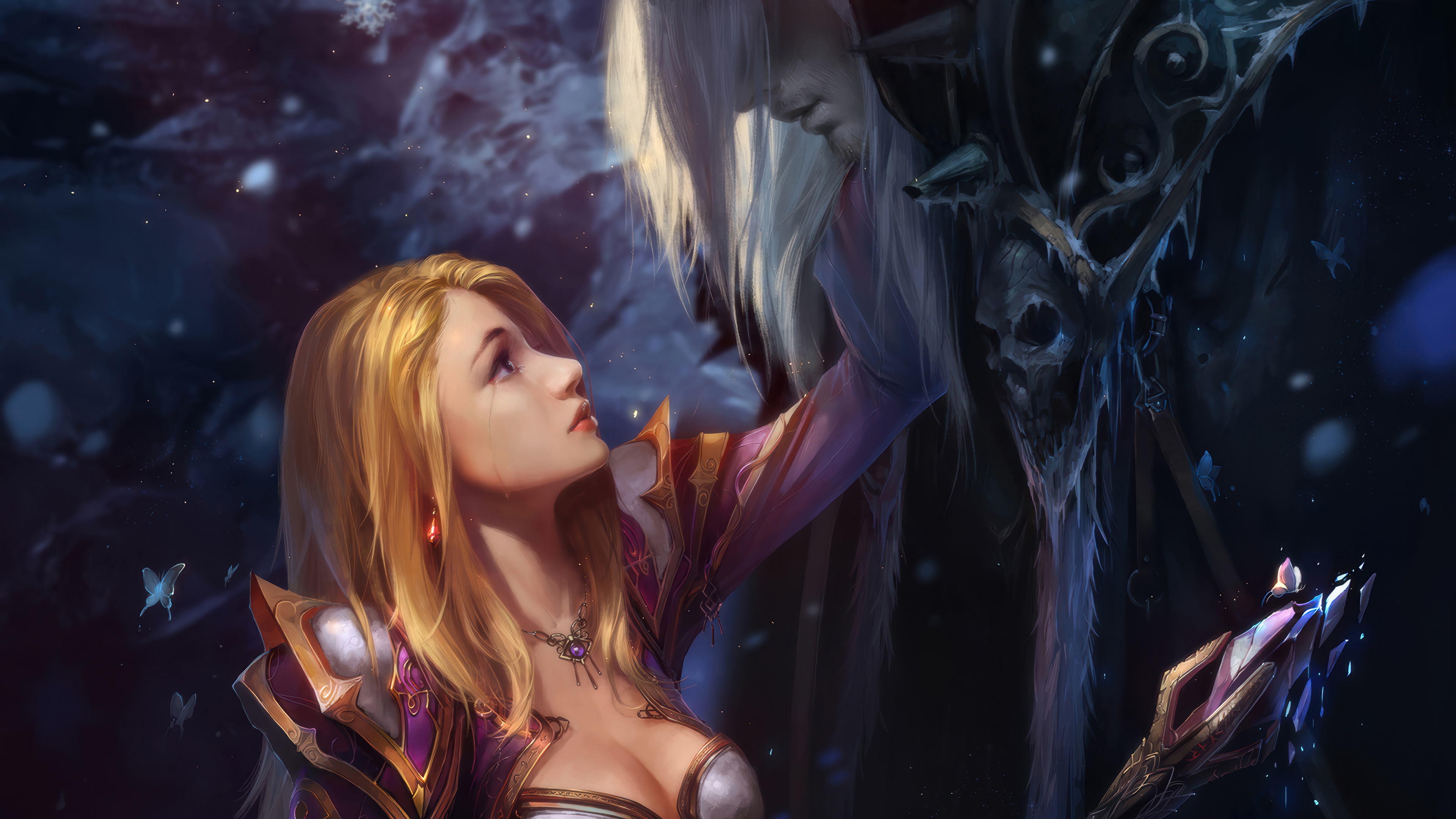 Jaina Proudmoore and Arthas Menethil in World of Warcraft 4K HD Wallpaper