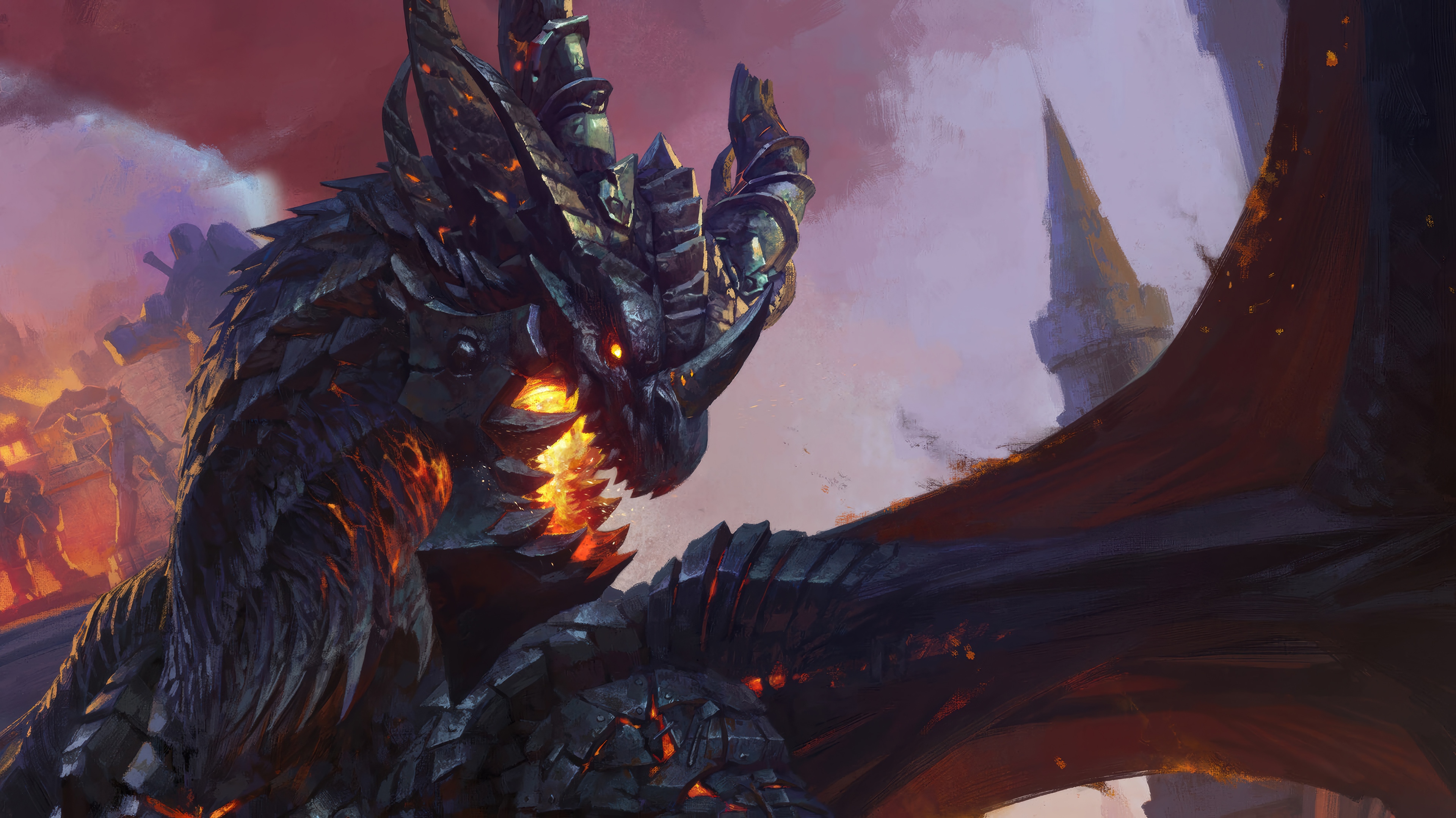 Deathwing the Destroyer from World of Warcraft 4K HD Wallpaper