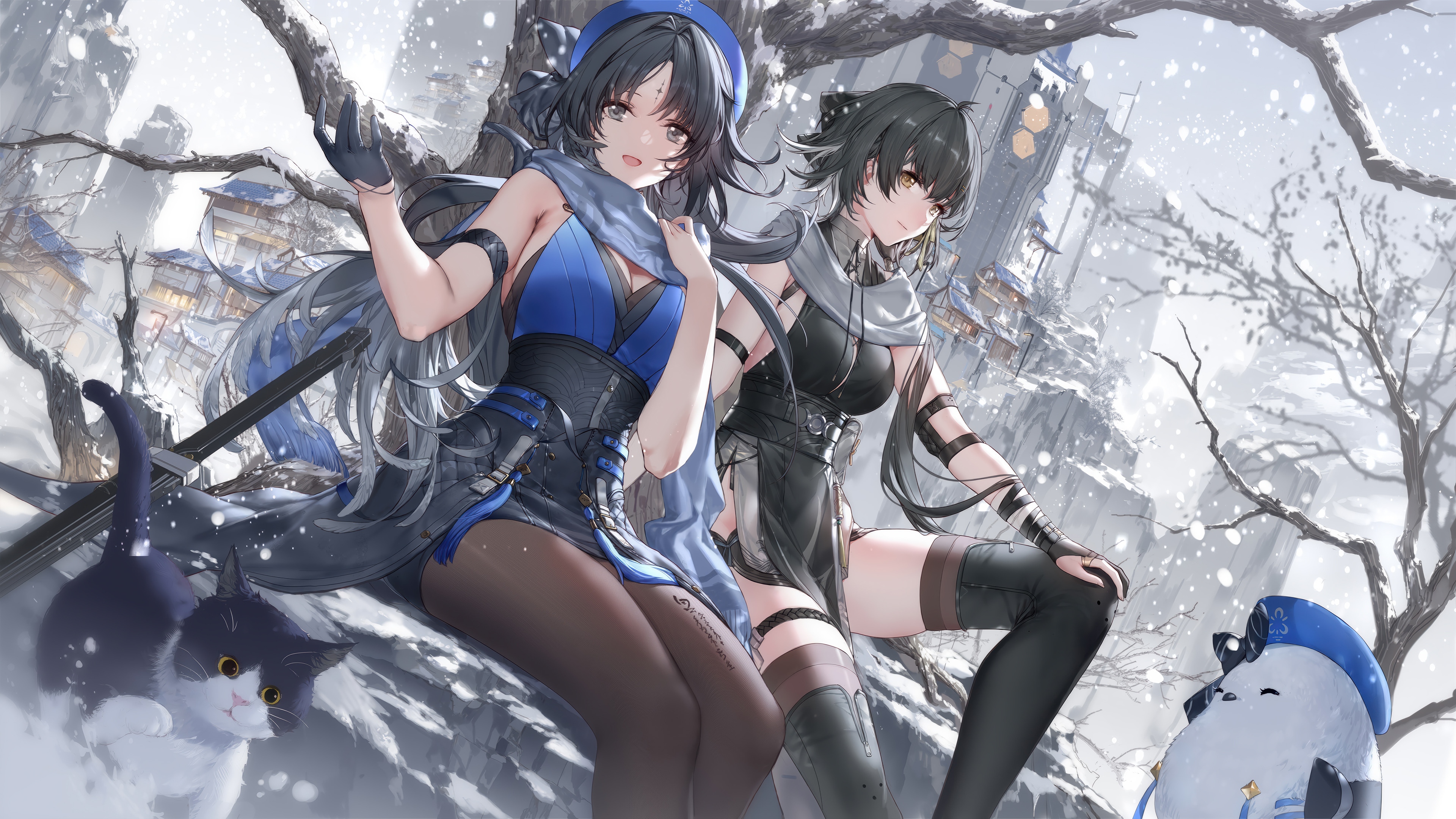 Wuthering Waves Yangyang and Sanhua in Snow HD Wallpaper