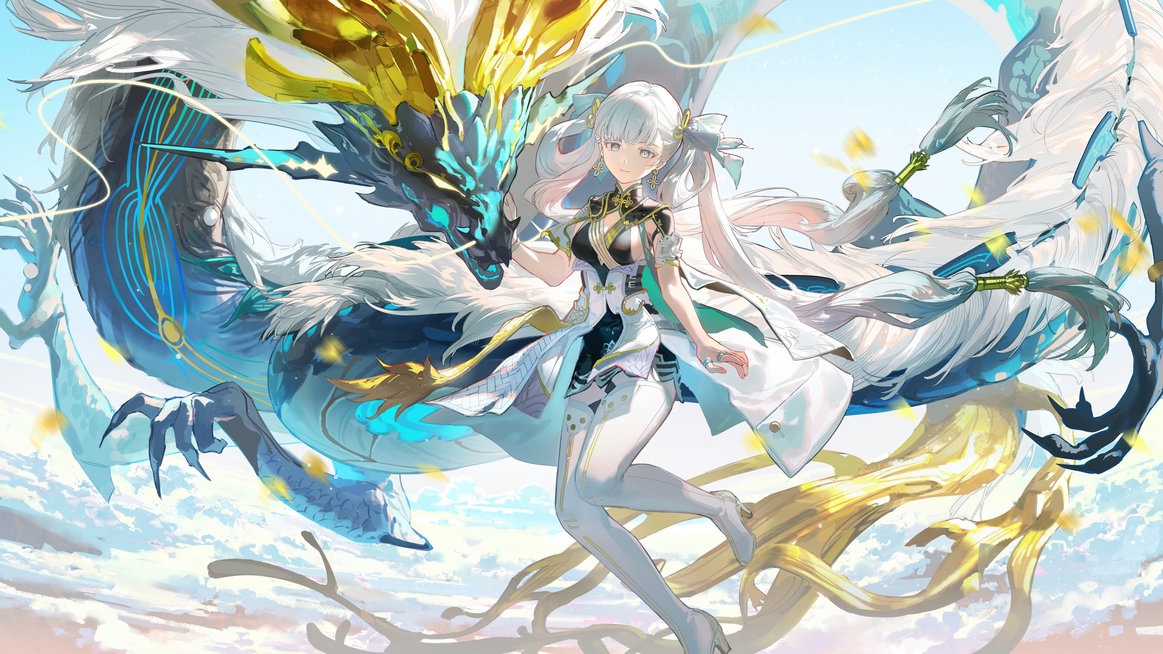 Jinhsi and Dragon from Wuthering Waves 4K HD Wallpaper