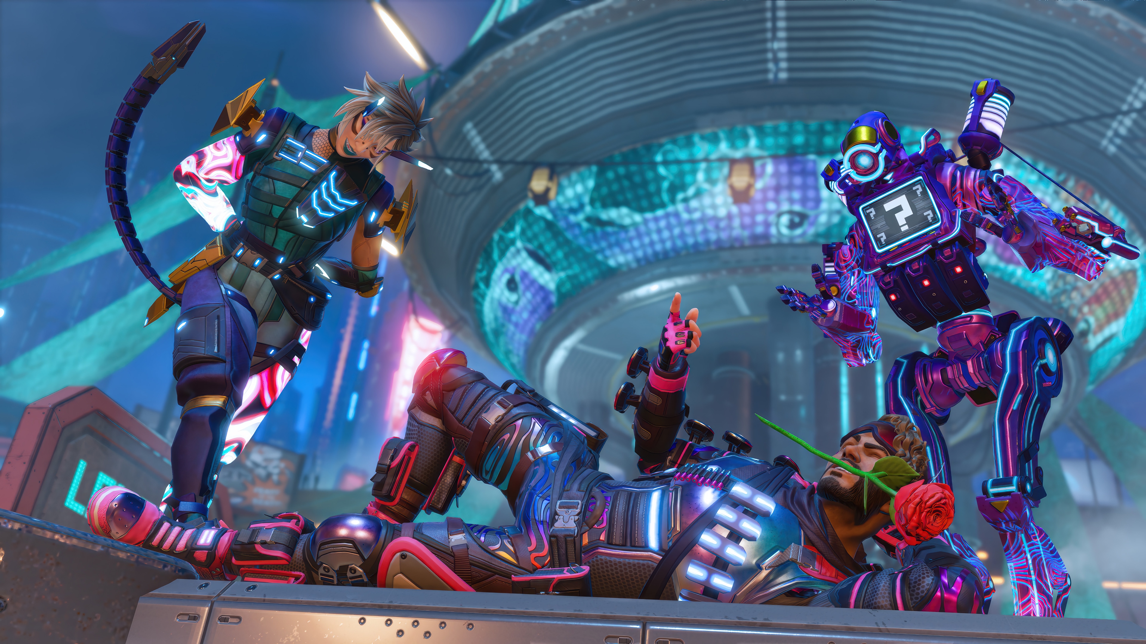 Apex Legends Mirage, Alter, and Pathfinder in 4K HD Wallpaper
