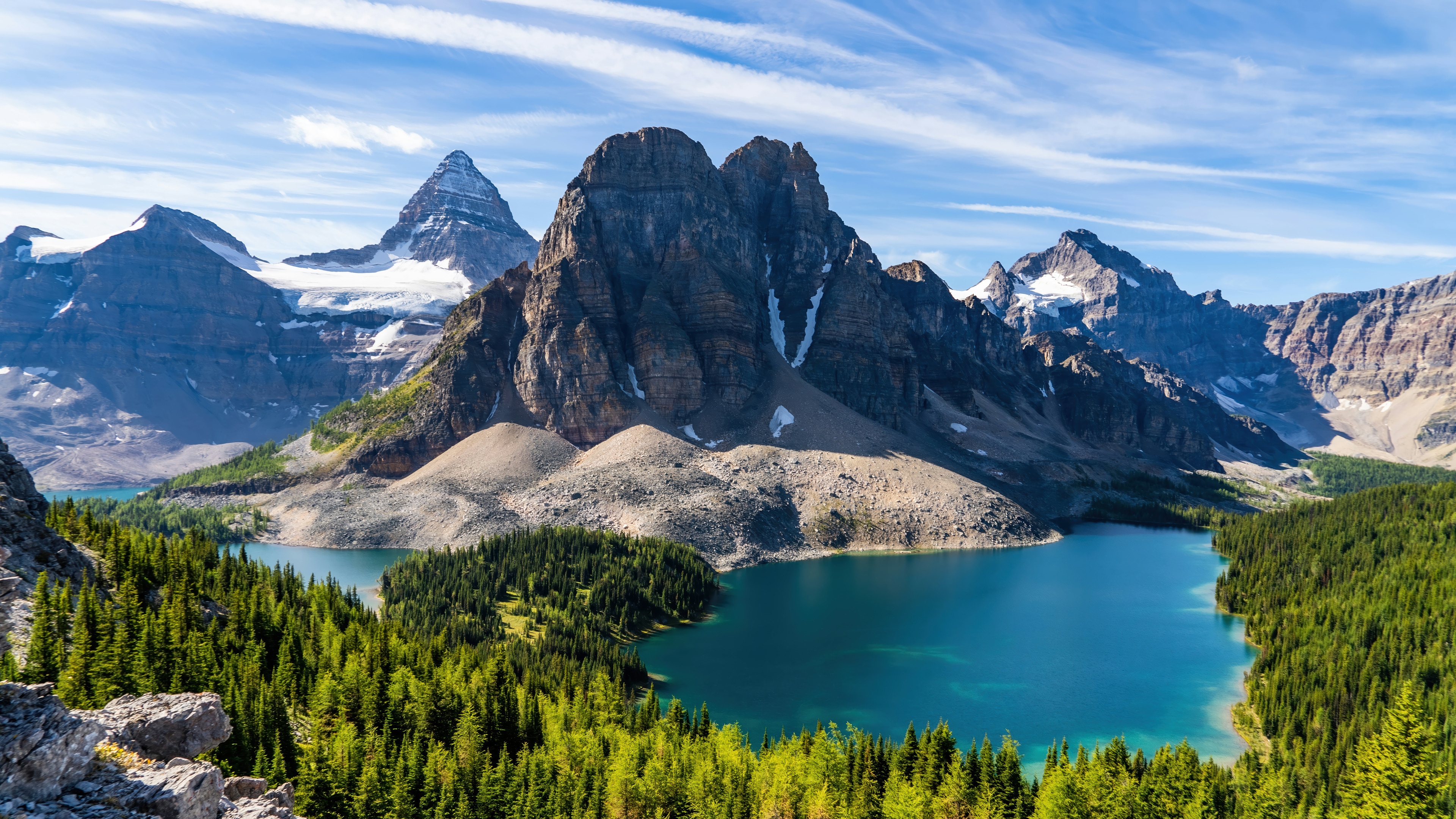 Mountain Lake and Forest Landscape 4K HD Wallpaper