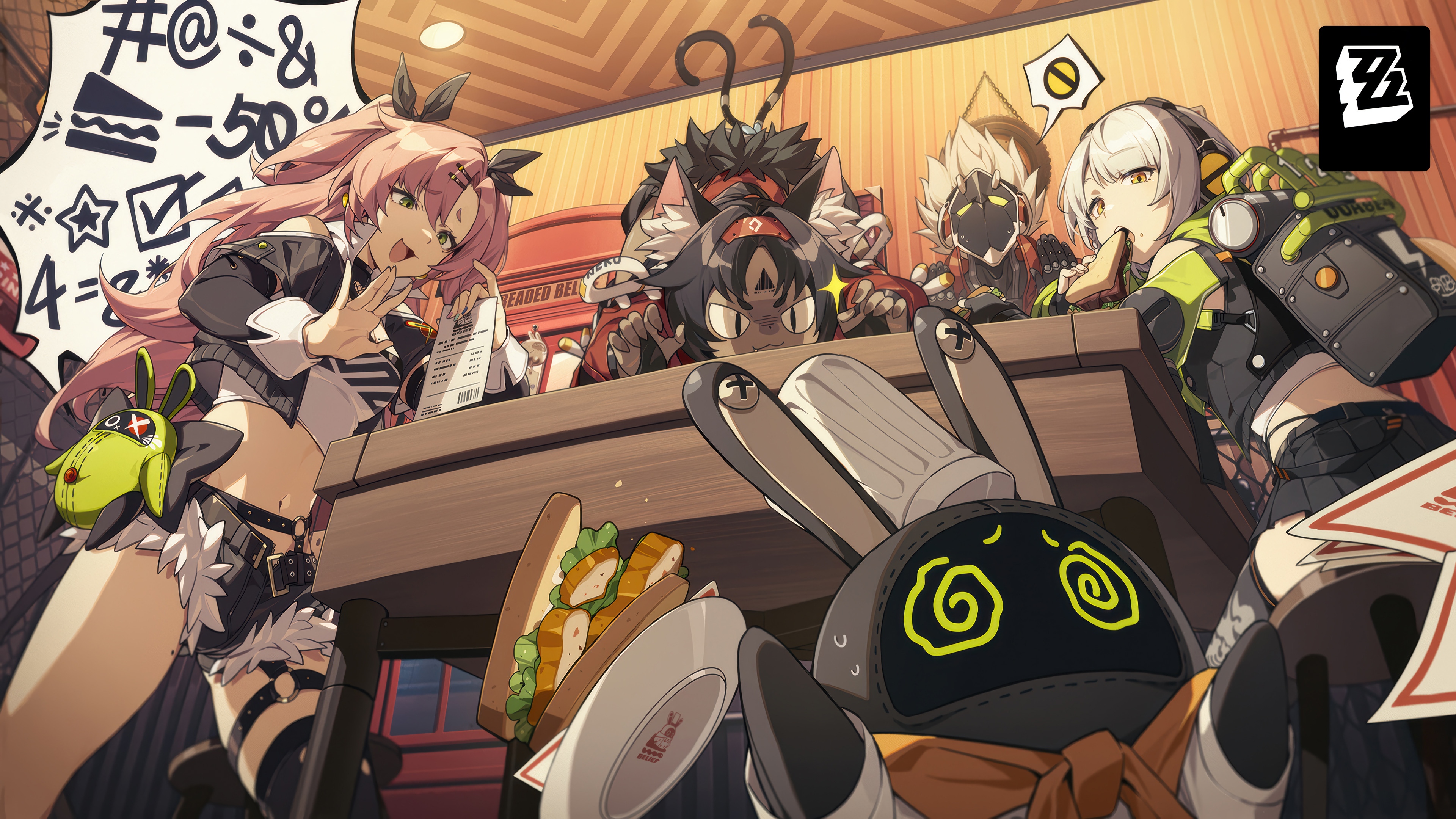 Zenless Zone Zero characters at a table HD Wallpaper