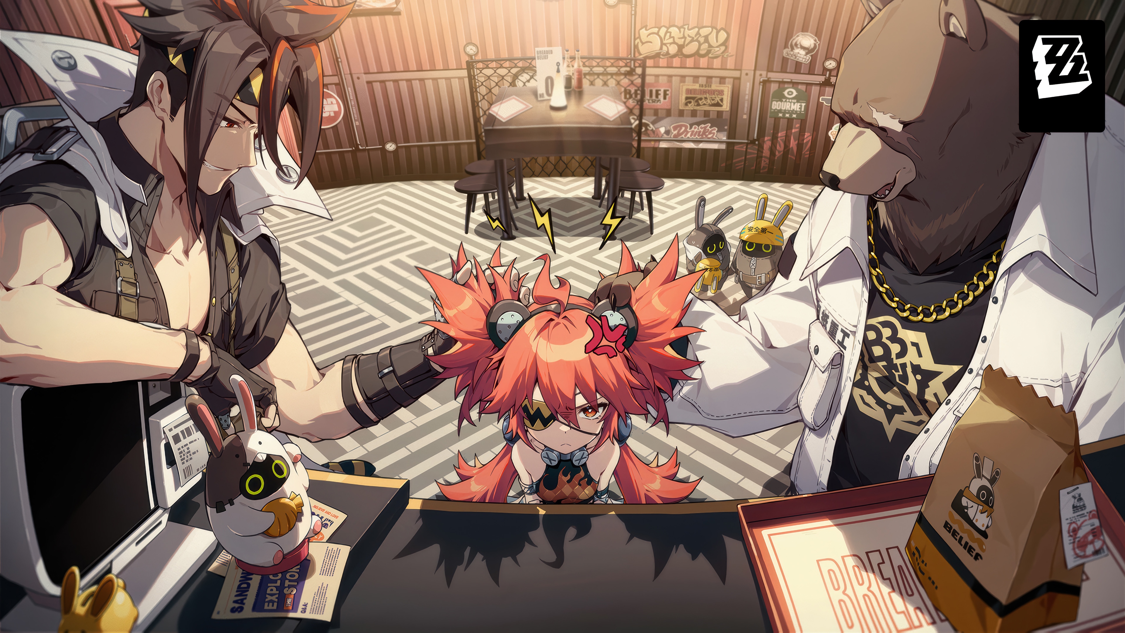 Zenless Zone Zero characters at a table HD Wallpaper