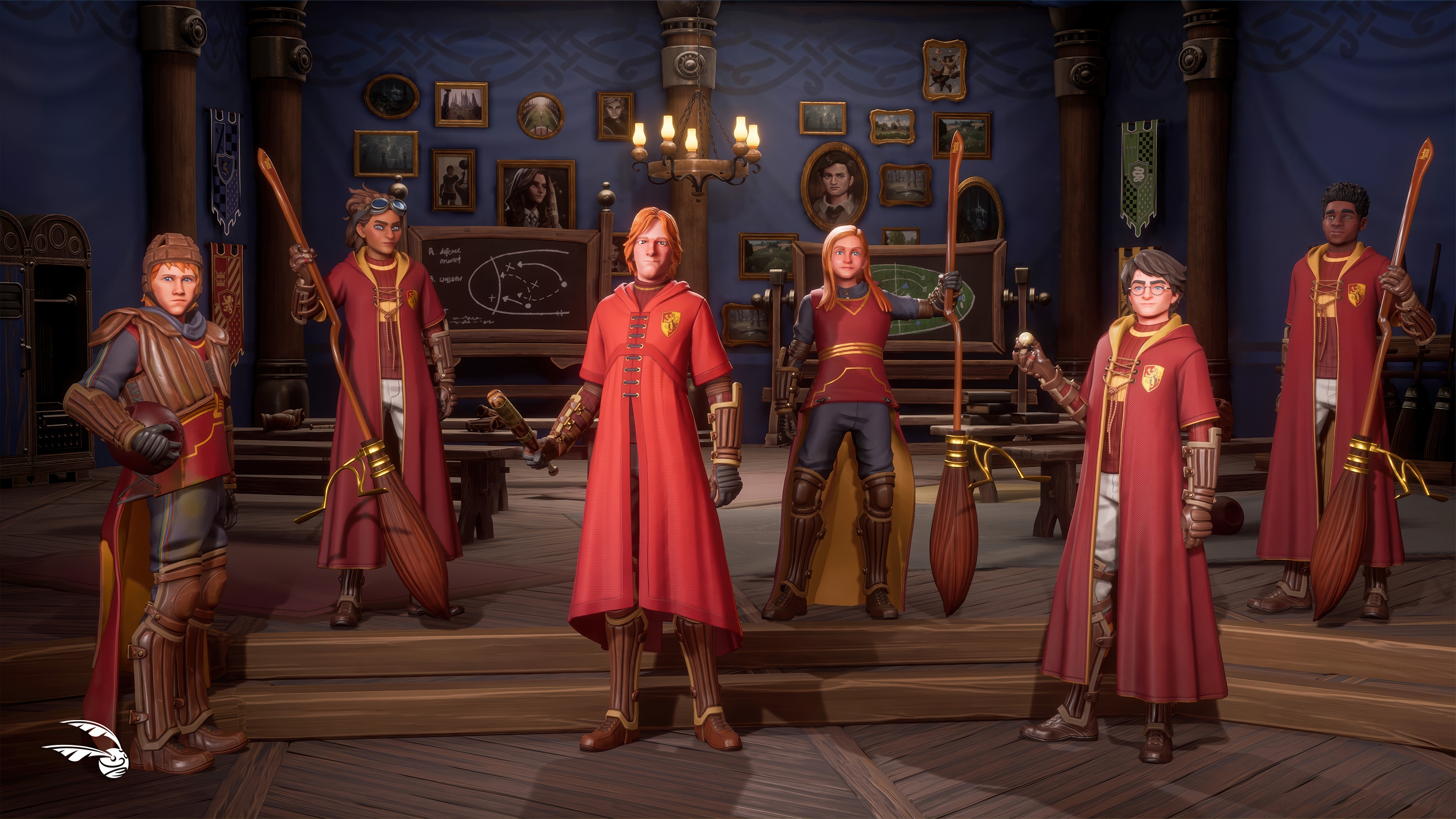 Harry Potter: Quidditch Champions characters in a room HD Wallpaper