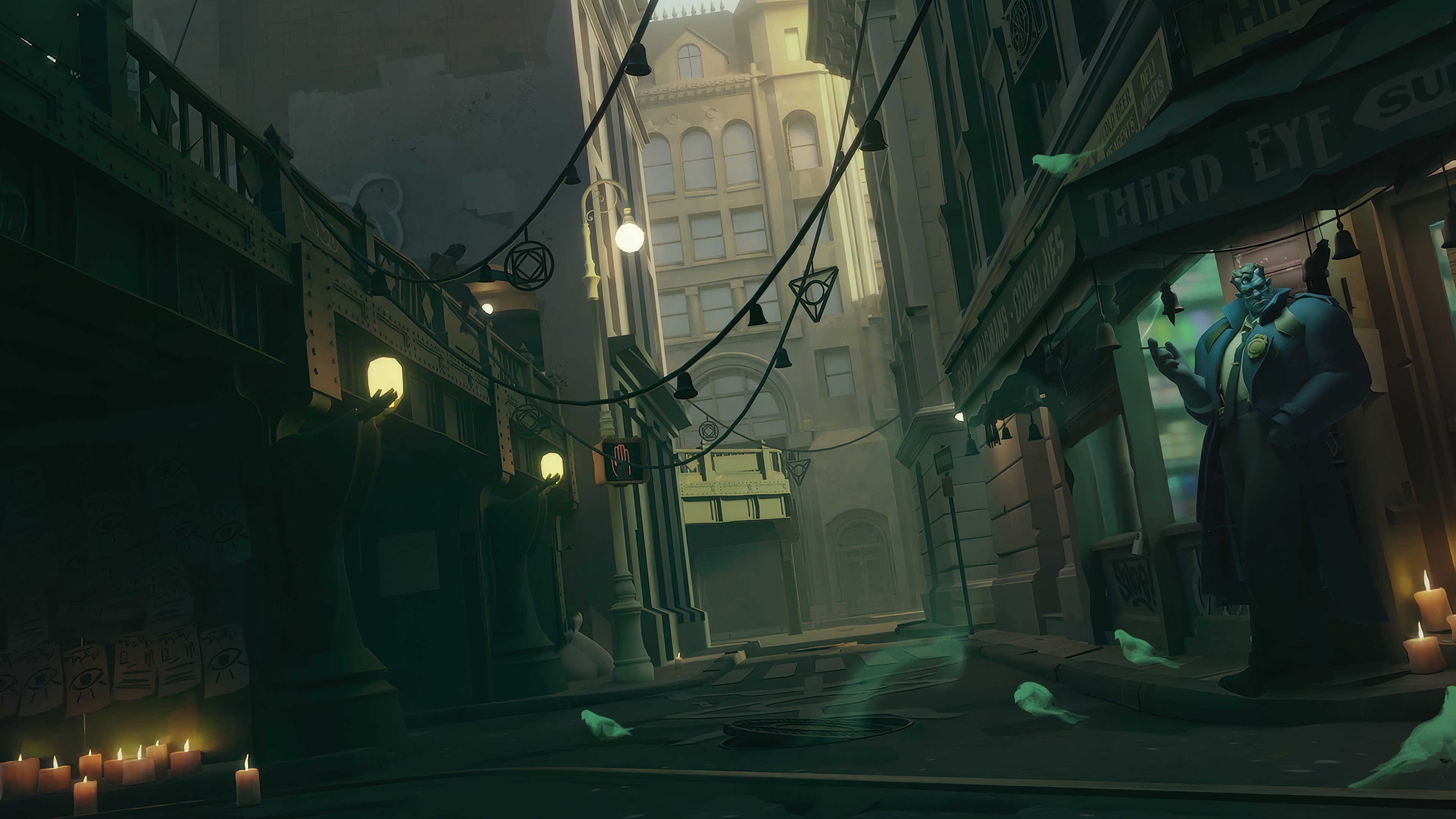 Deadlock from Valorant in a dark alley HD Wallpaper