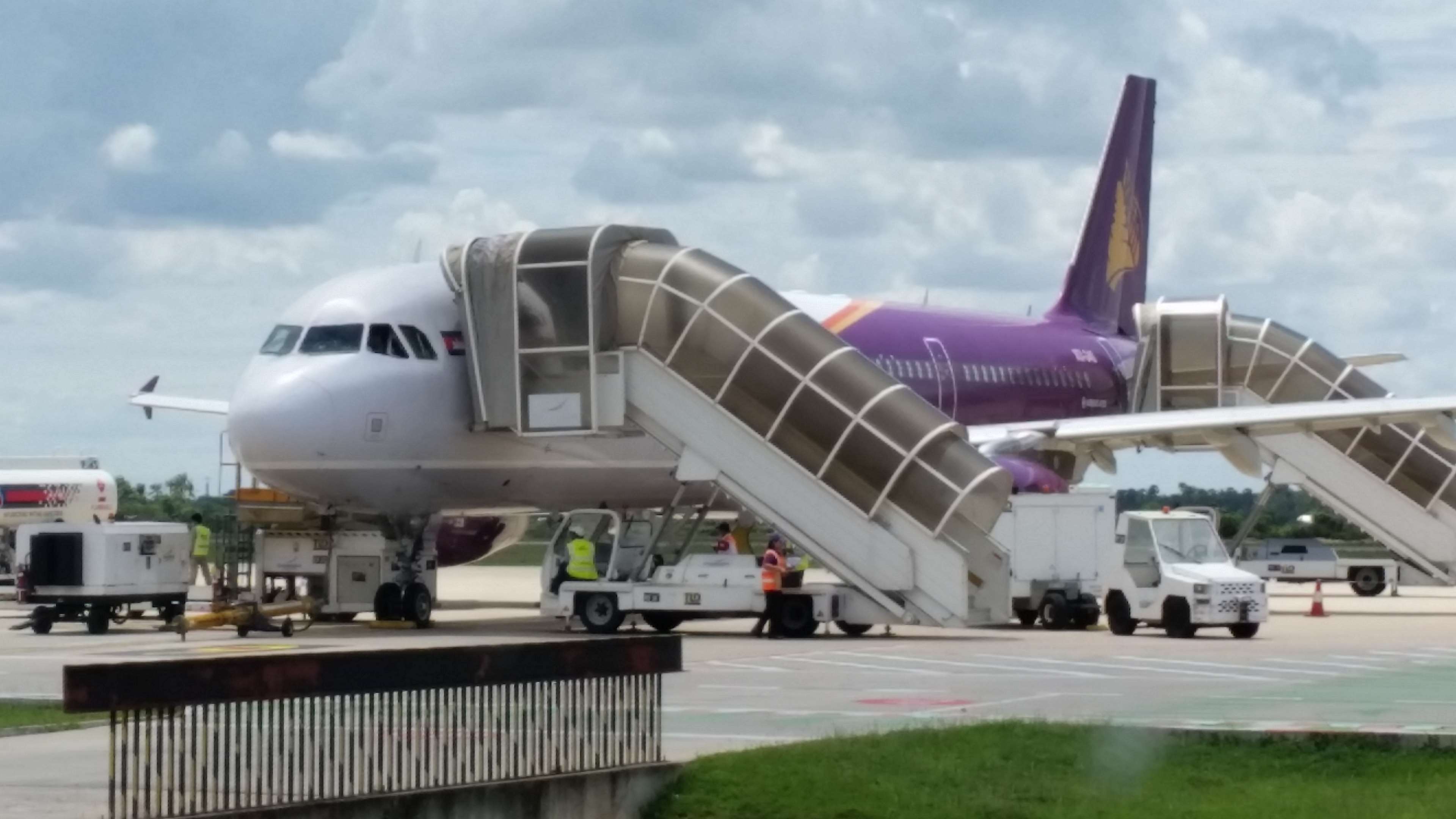 Airplane at Cambodia Airport HD Wallpaper