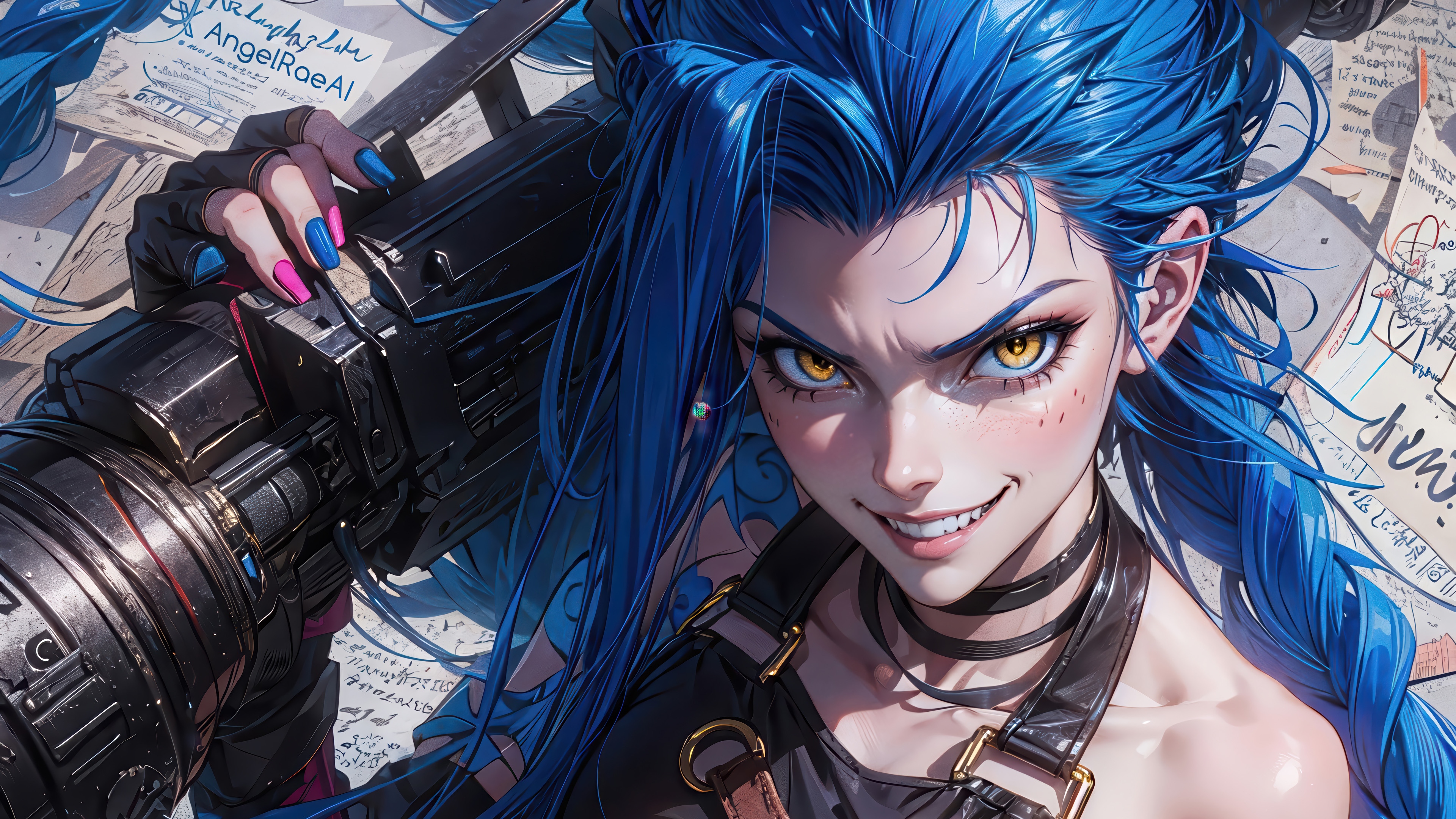 Jinx with her Cannon from League of Legends 4K HD Wallpaper