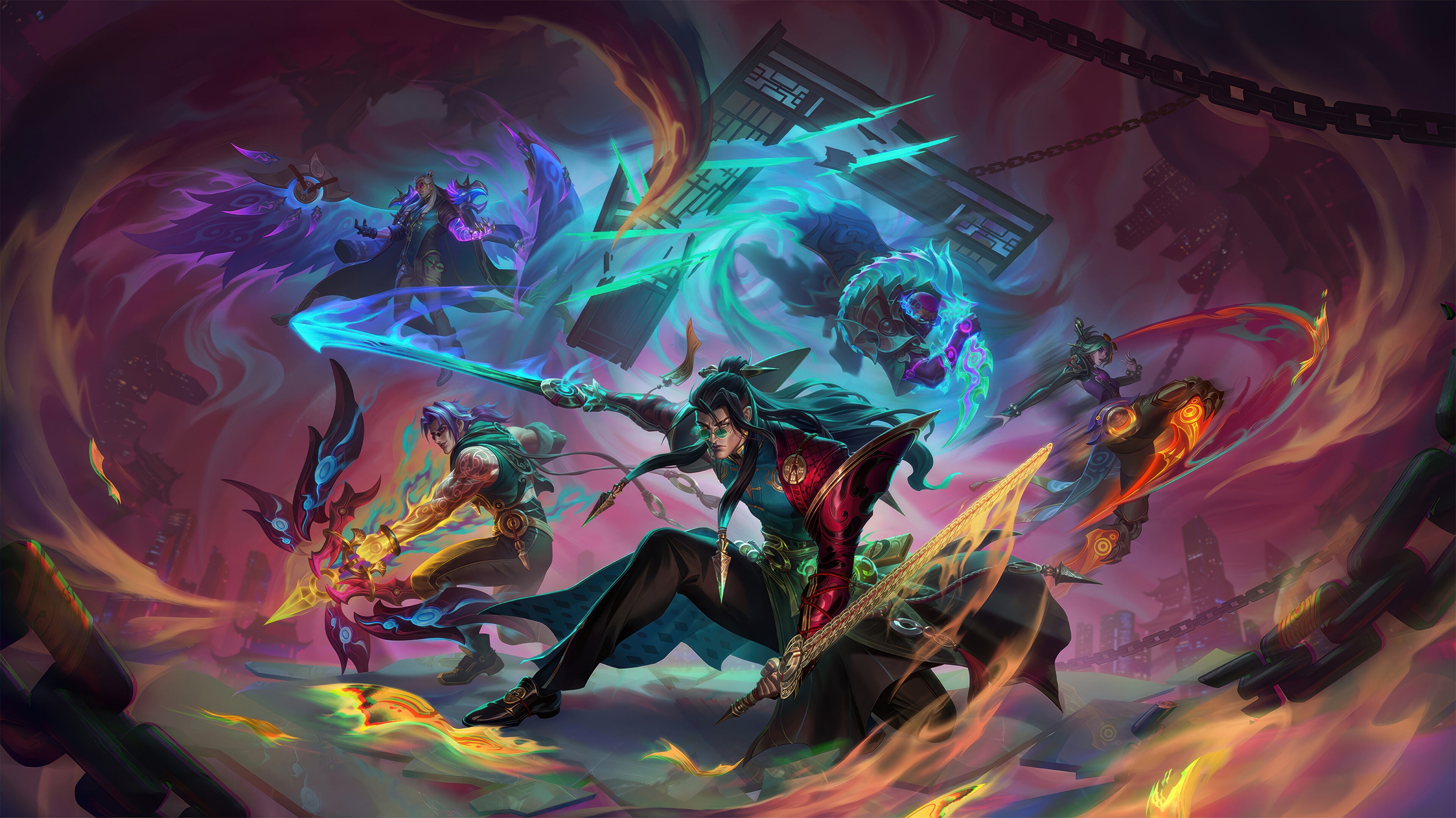 League of Legends: Fiend Queller, Yone, Varus, Pyke, Swain, Camille HD Wallpaper