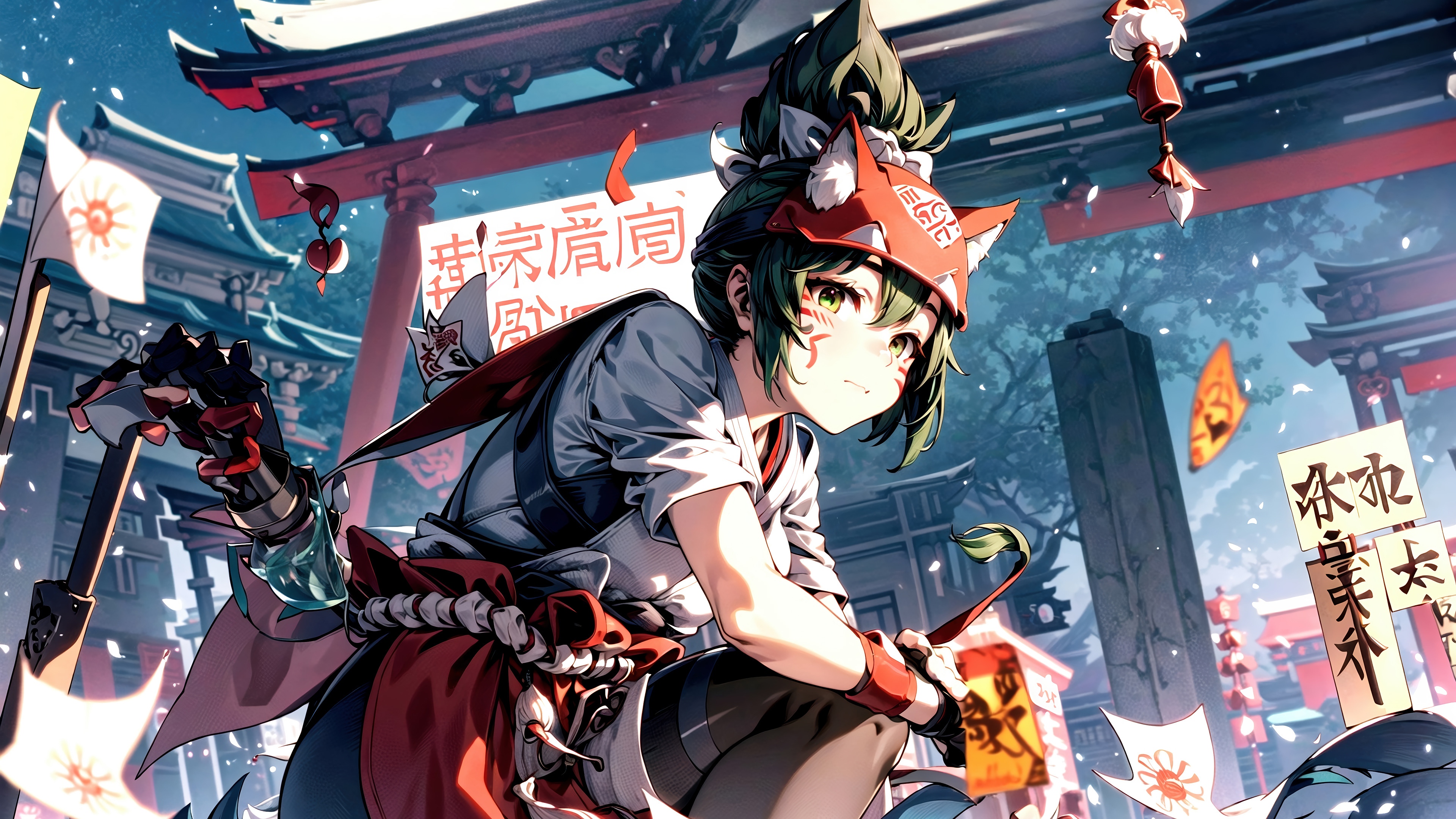 Kiriko from Overwatch 2 in a shrine setting HD Wallpaper