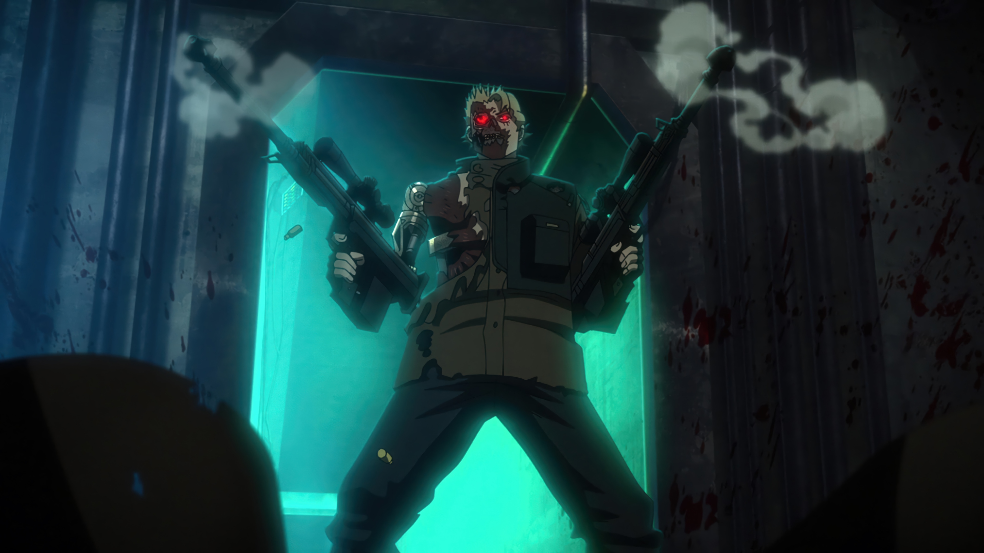 Terminator Zero with two sniper rifles HD Wallpaper