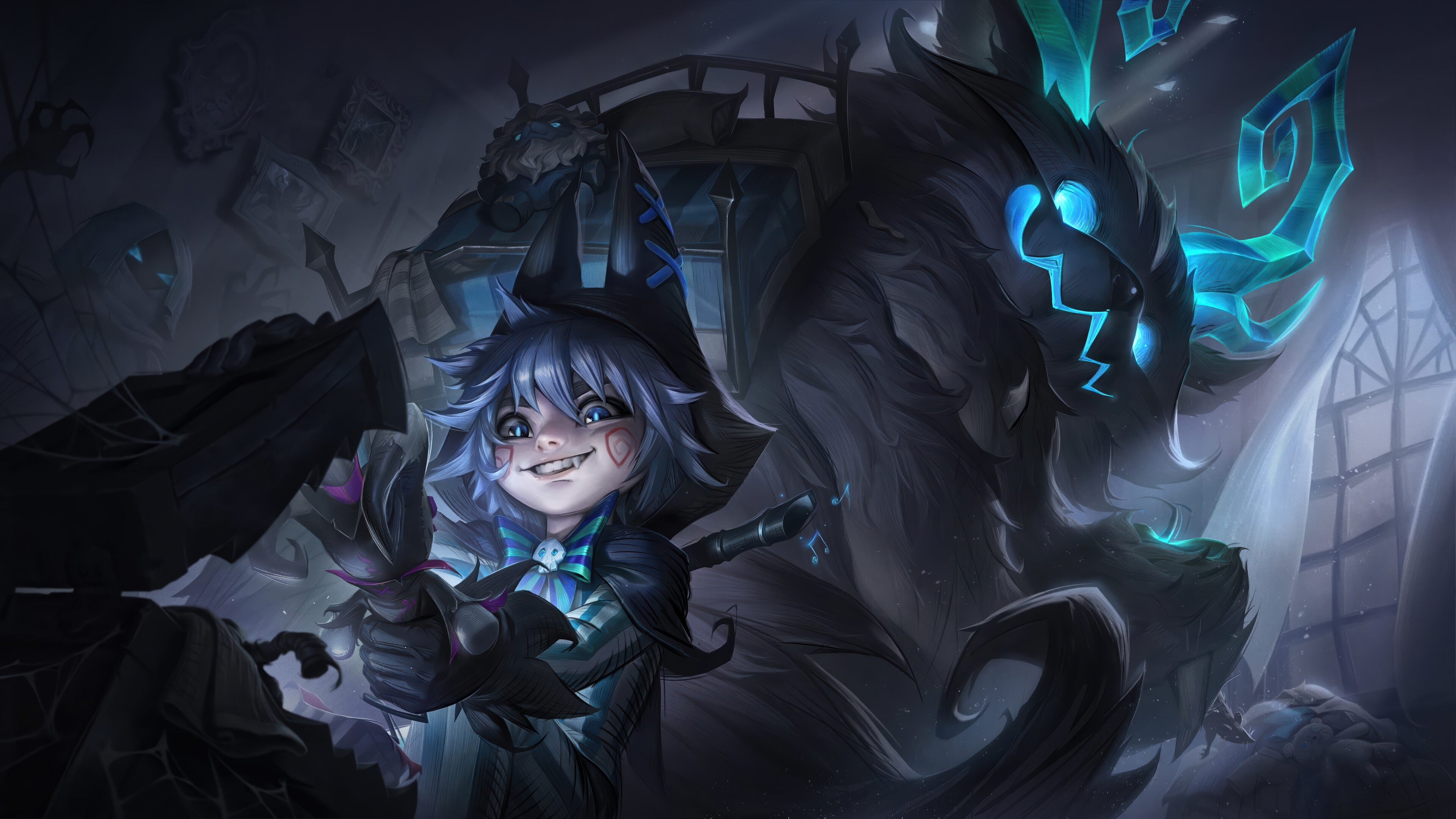 Fright Night Nunu & Willump League of Legends Splash Art 4K HD Wallpaper