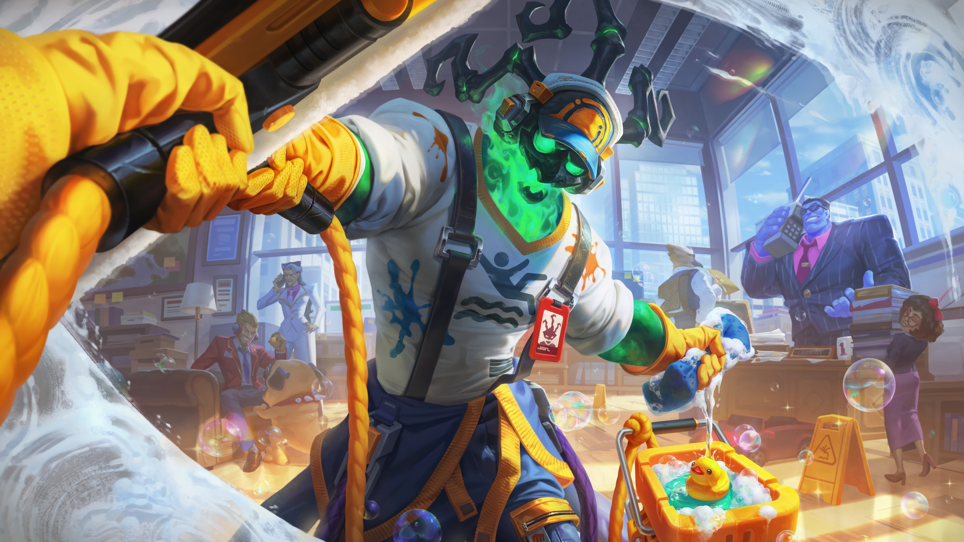 Thresh the Janitor in League of Legends Splash Art 4K HD Wallpaper