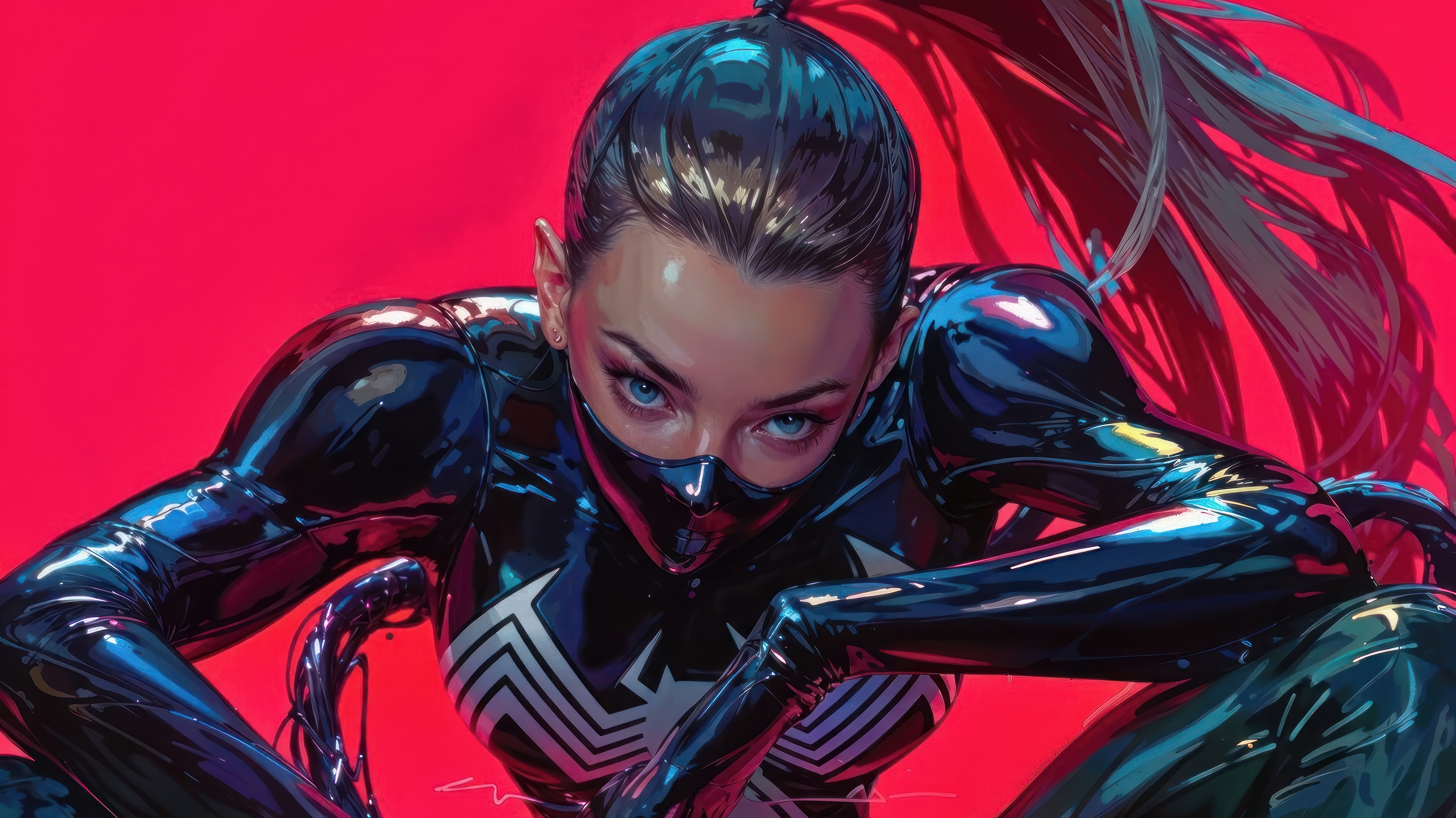 Venom Symbiote Anime Girl 4K HD Wallpaper