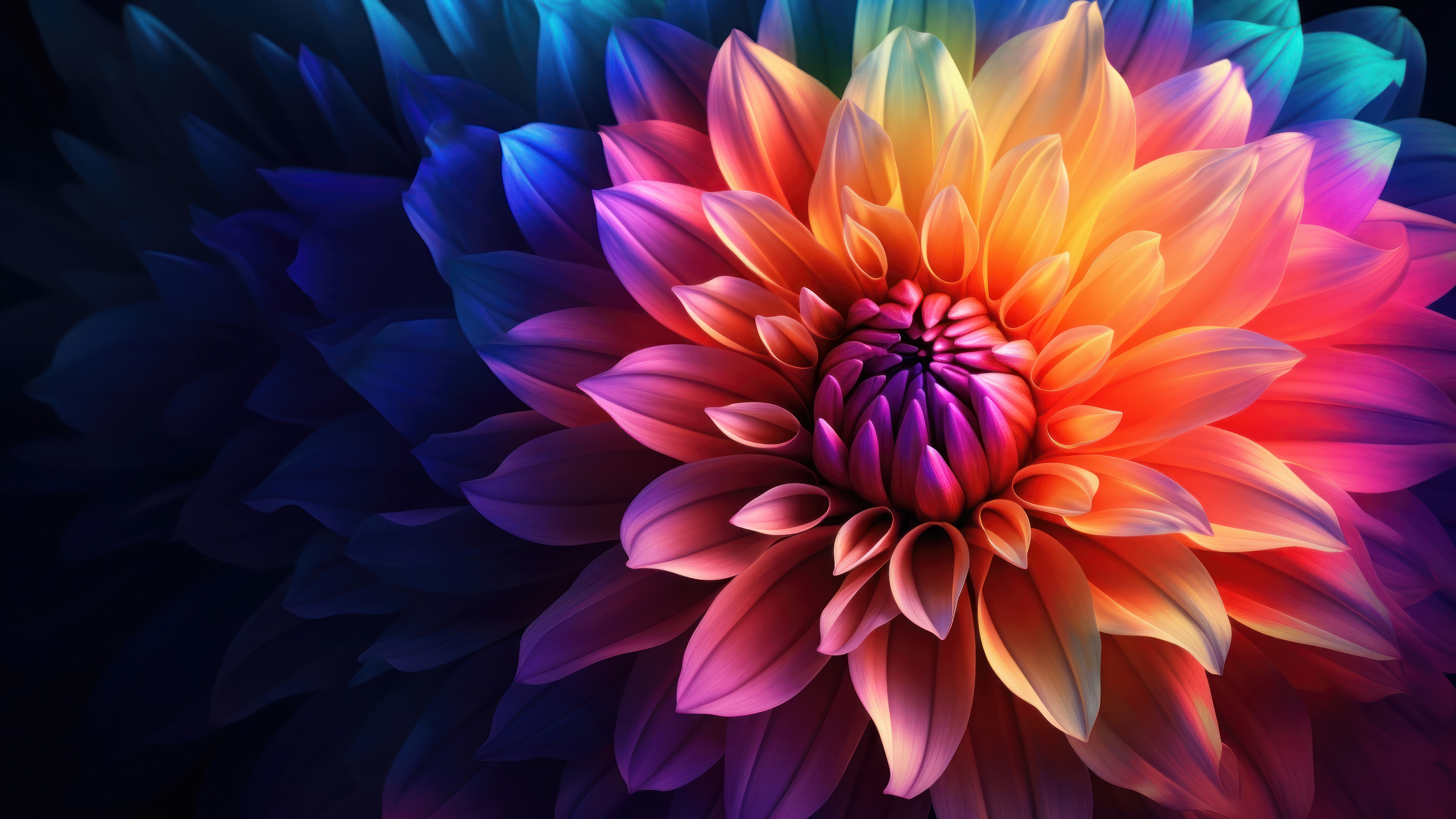 Colorful Flower Blossom Digital Art 4K HD Wallpaper