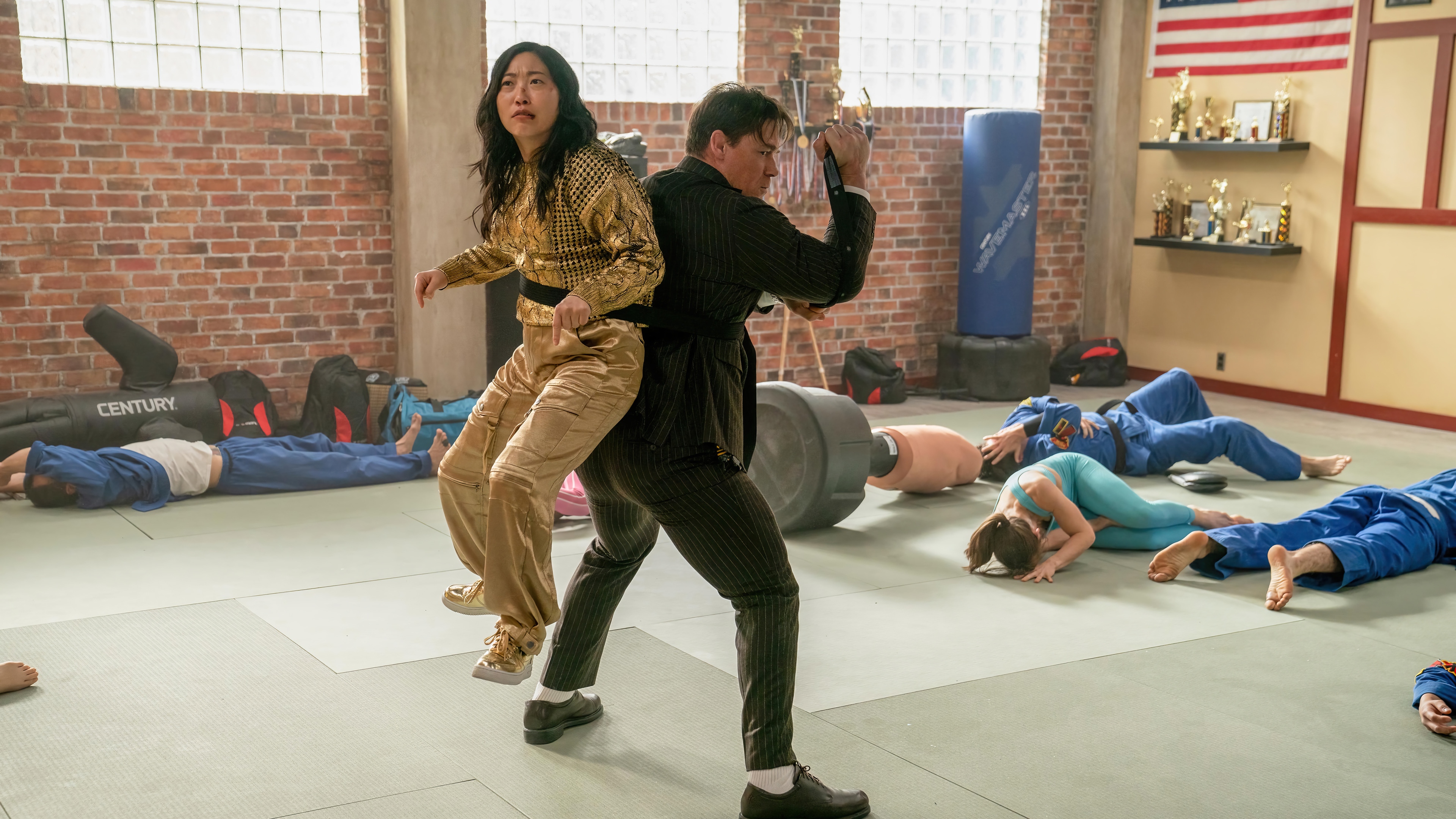 Awkwafina and John Cena in a Dojo HD Wallpaper