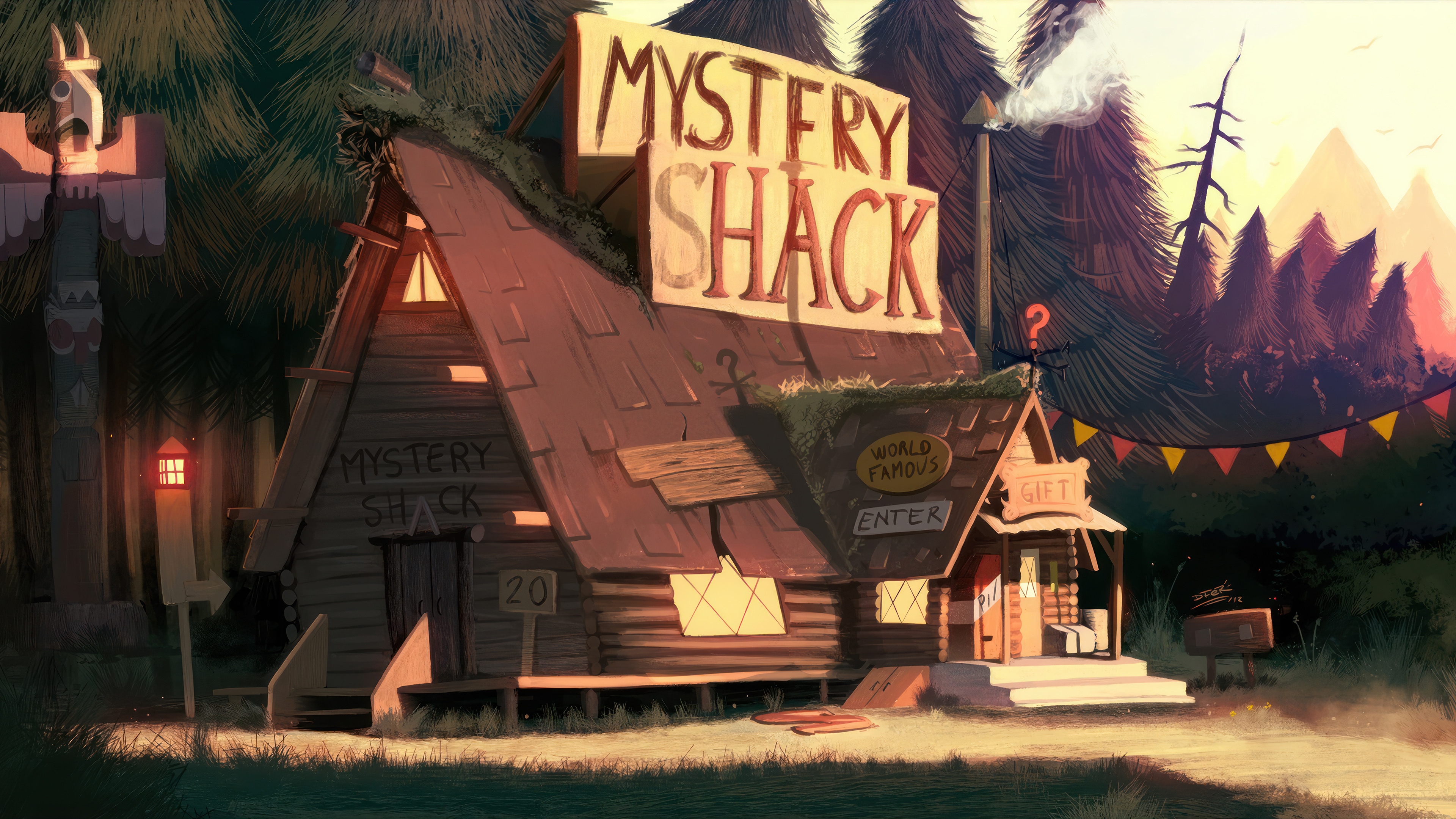 Mystery Shack from Gravity Falls 4K HD Wallpaper