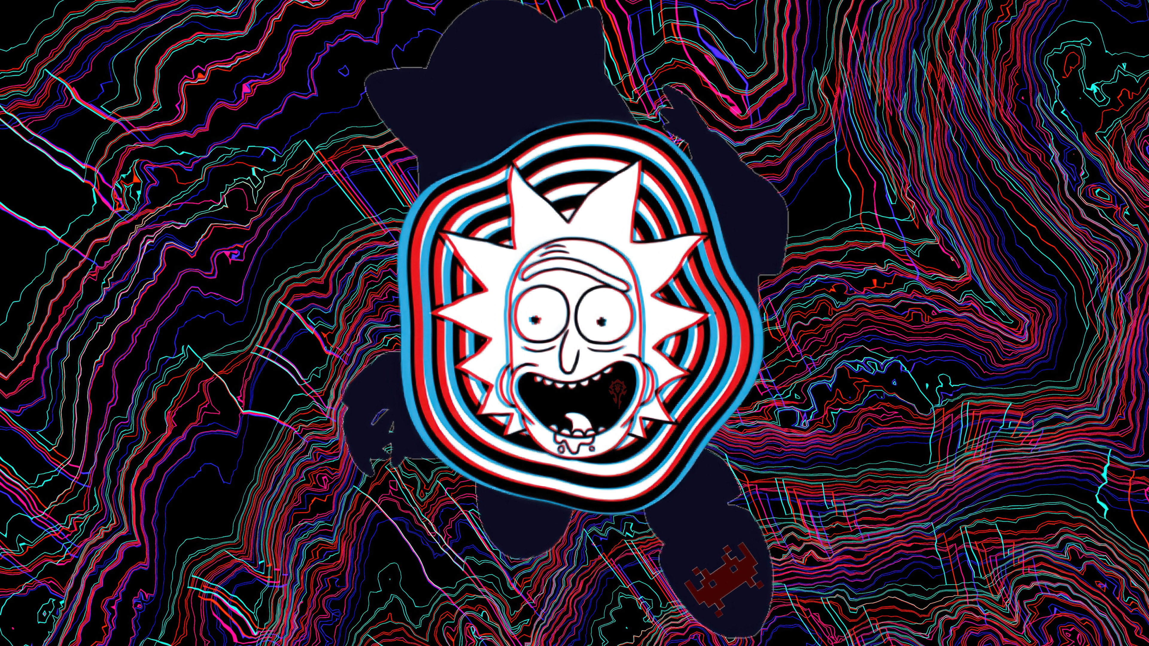 Rick Sanchez 4K with Trippy Background HD Wallpaper
