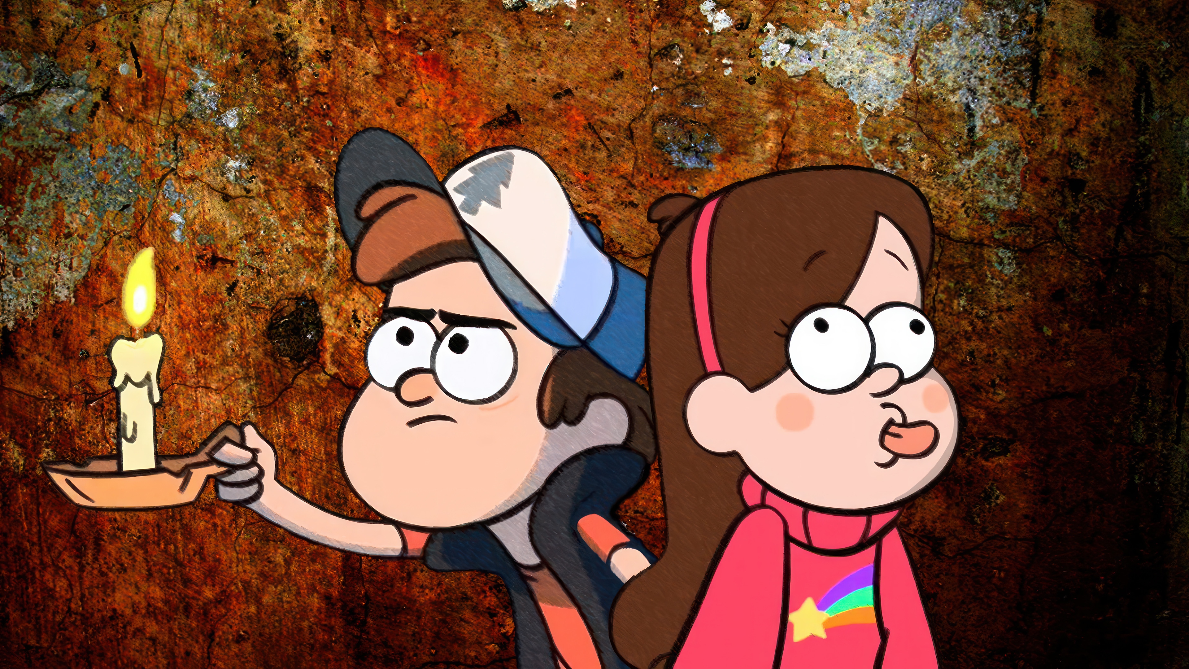 Gravity Falls: Dipper and Mabel with a Candle HD Wallpaper
