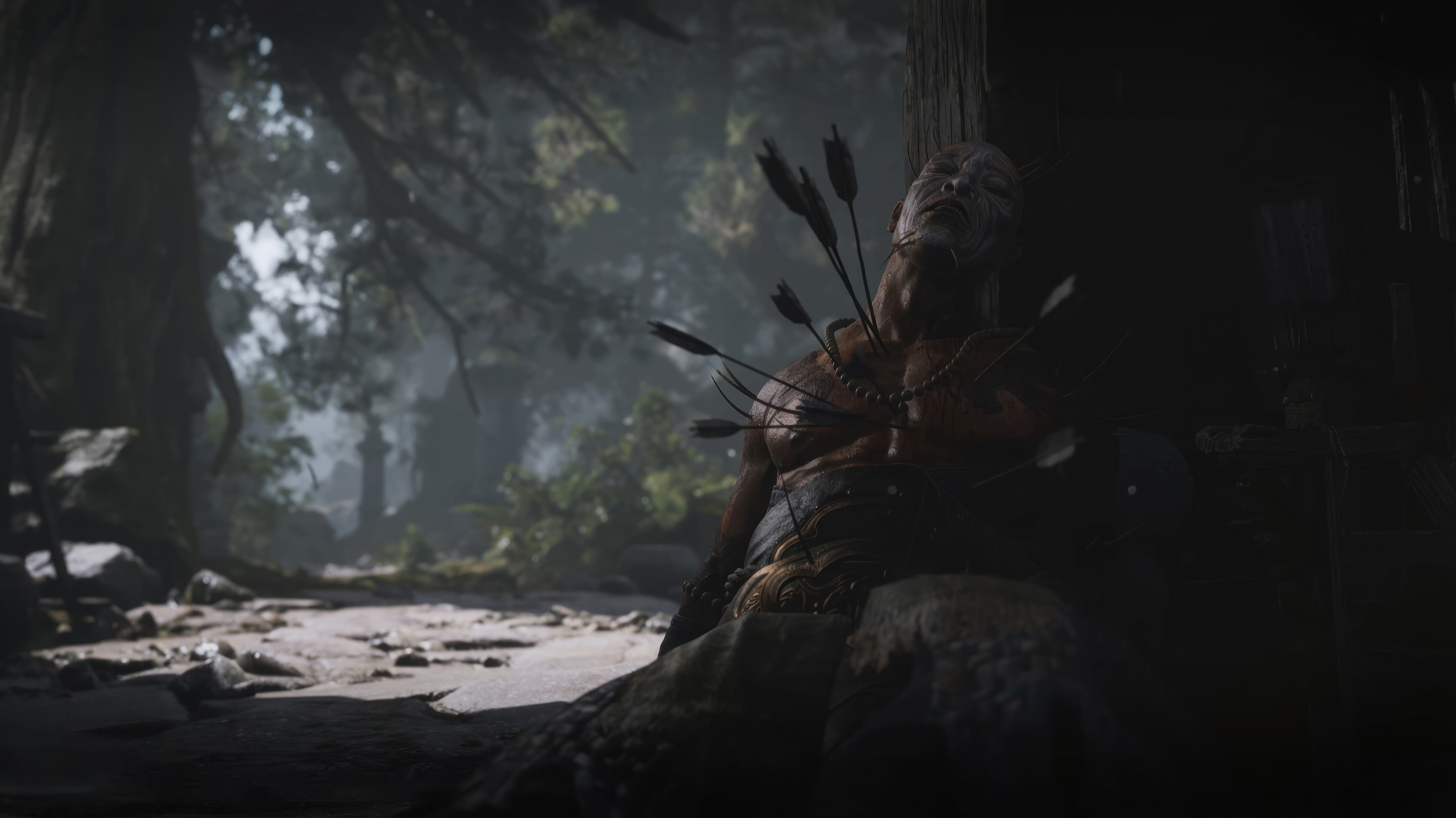 Black Myth Wukong: Wounded Warrior in Forest HD Wallpaper