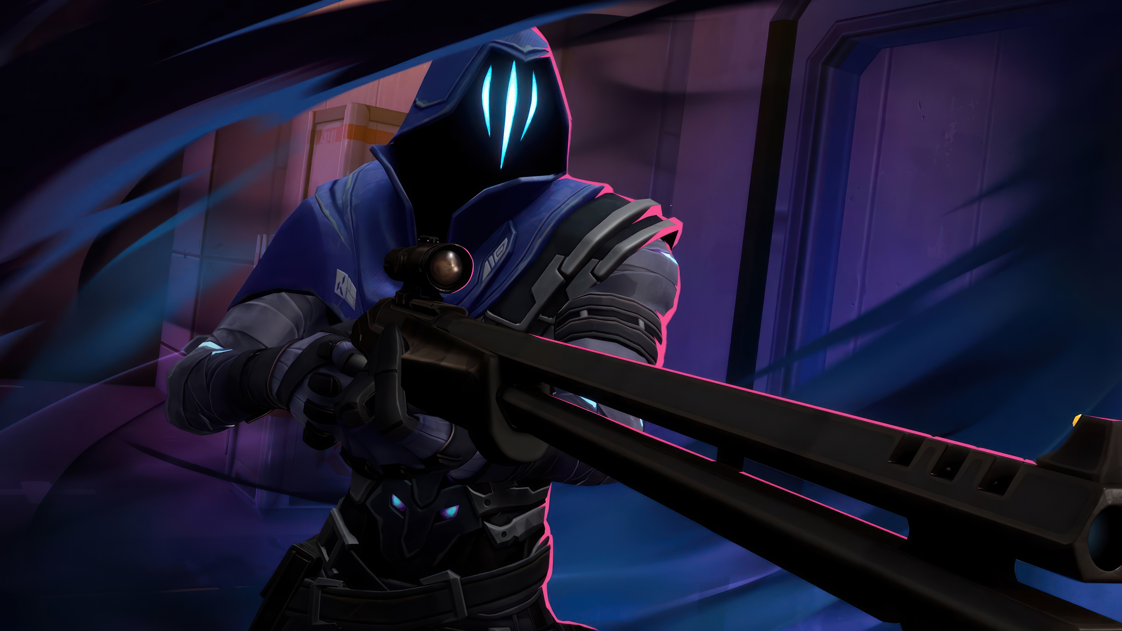 Omen from Valorant holding a rifle HD Wallpaper