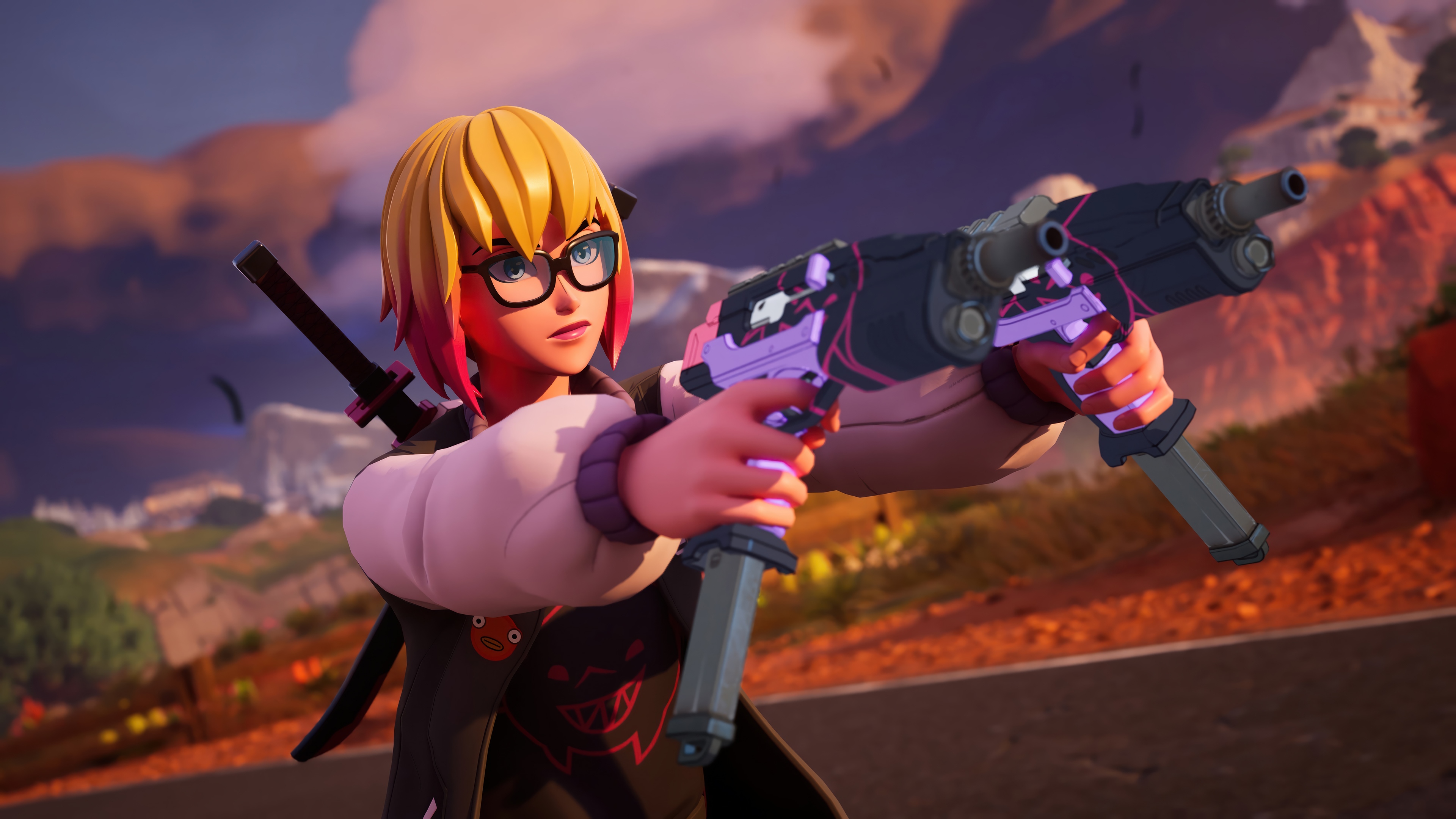 Gwenpool with a gun in Fortnite 4K HD Wallpaper