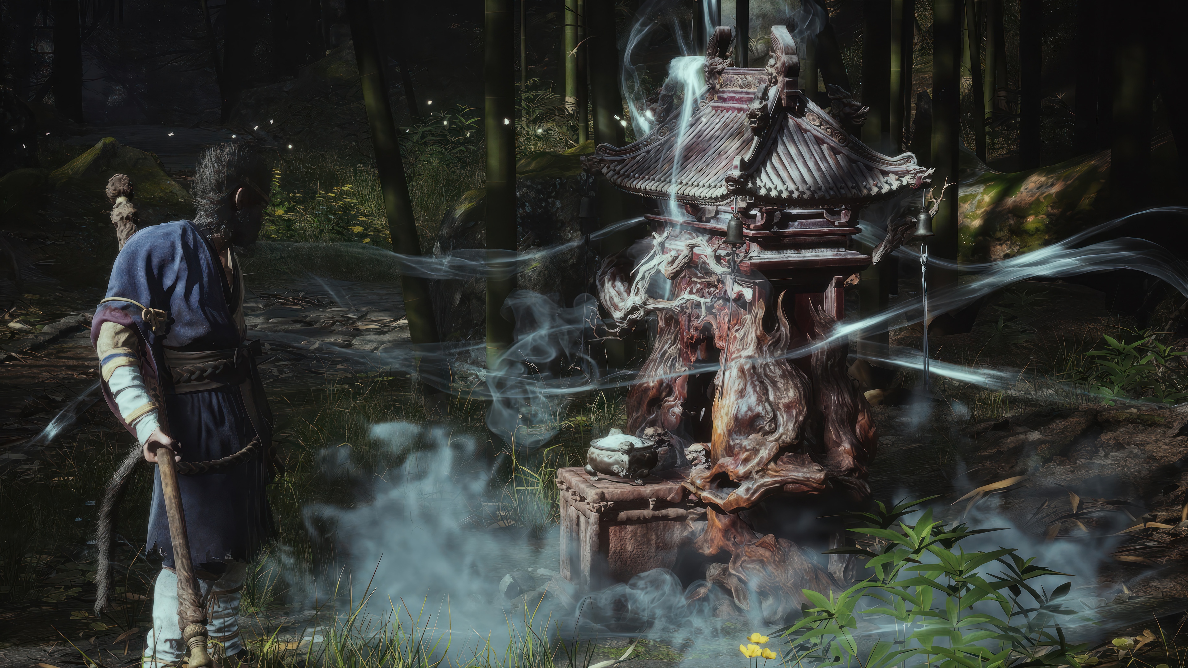 Black Myth: Wukong Shrine in Forest HD Wallpaper
