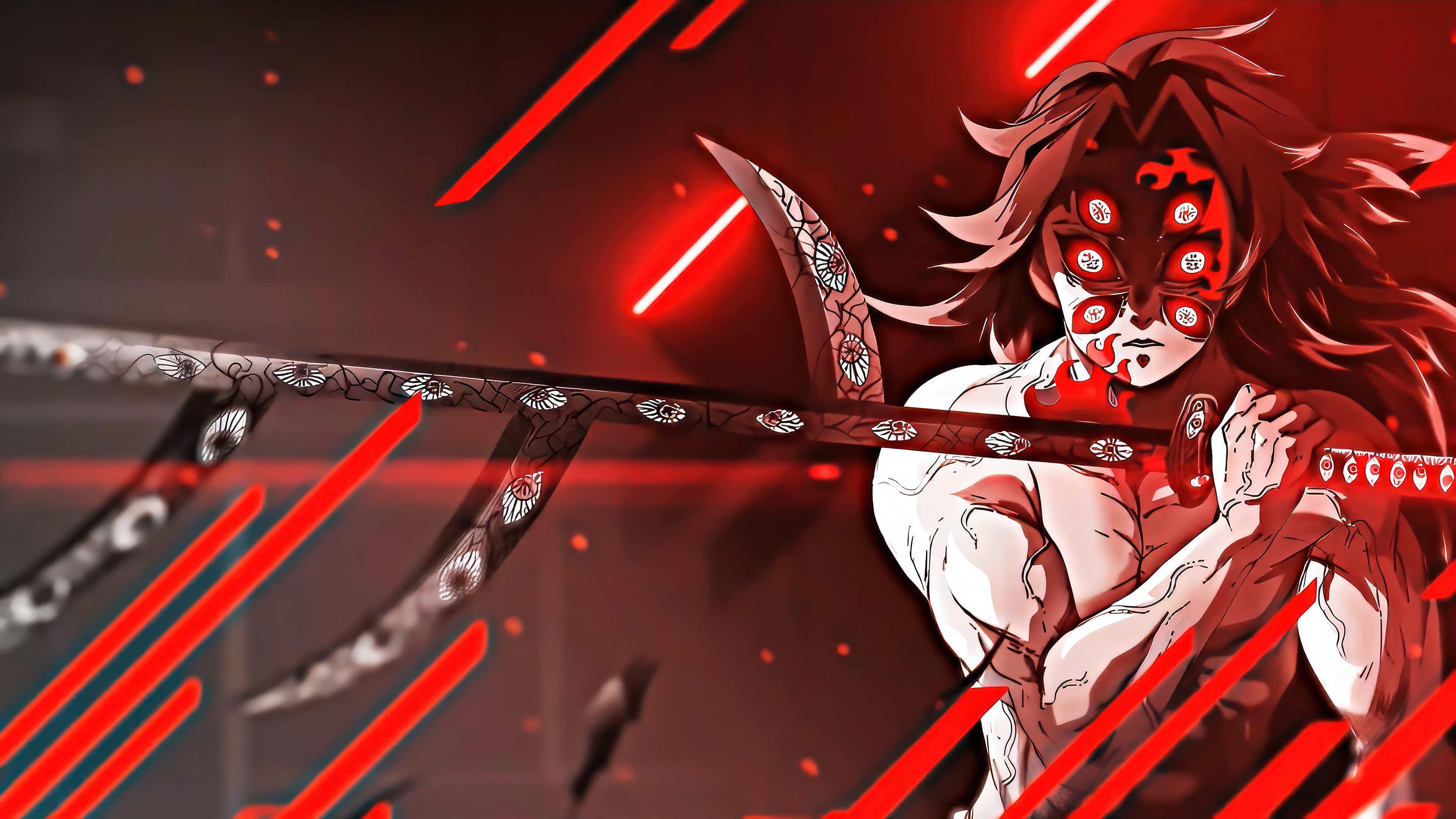 Kokushibo with Katana from Demon Slayer 4K HD Wallpaper