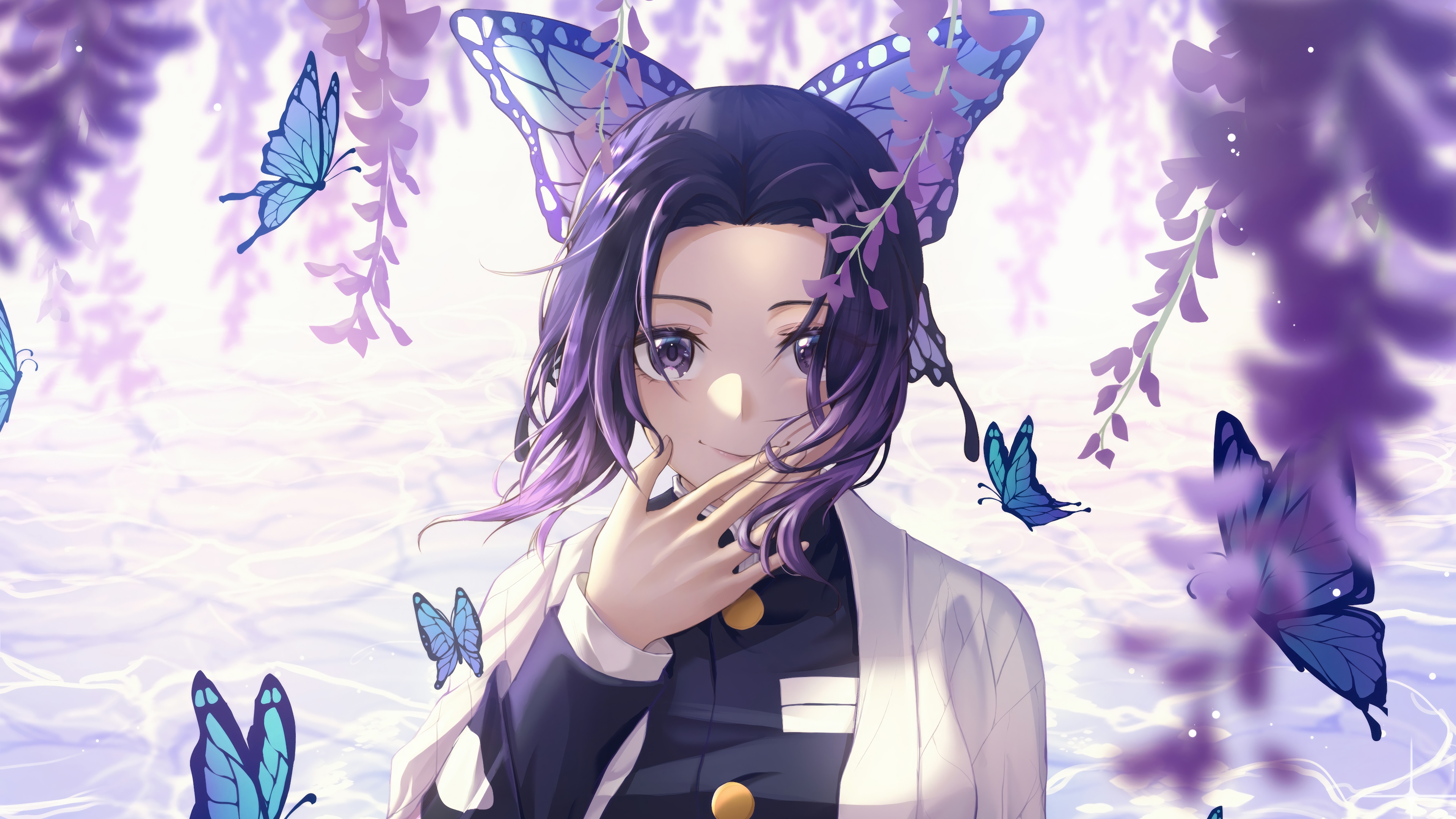 Shinobu Kocho from Demon Slayer Kimetsu no Yaiba 4K HD Wallpaper