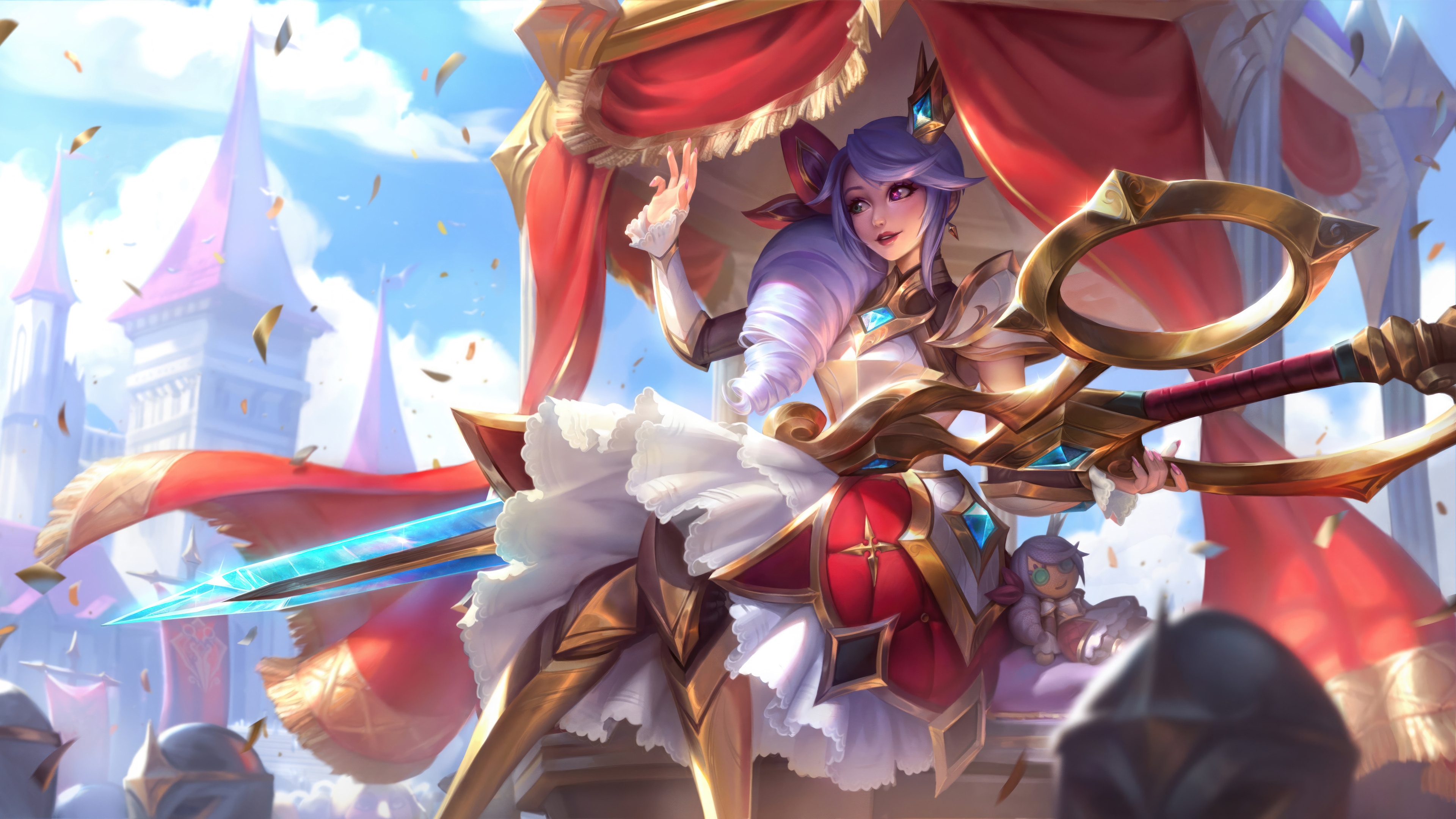 Battle Queen Gwen with Scissor Weapon in League of Legends 4K HD Wallpaper
