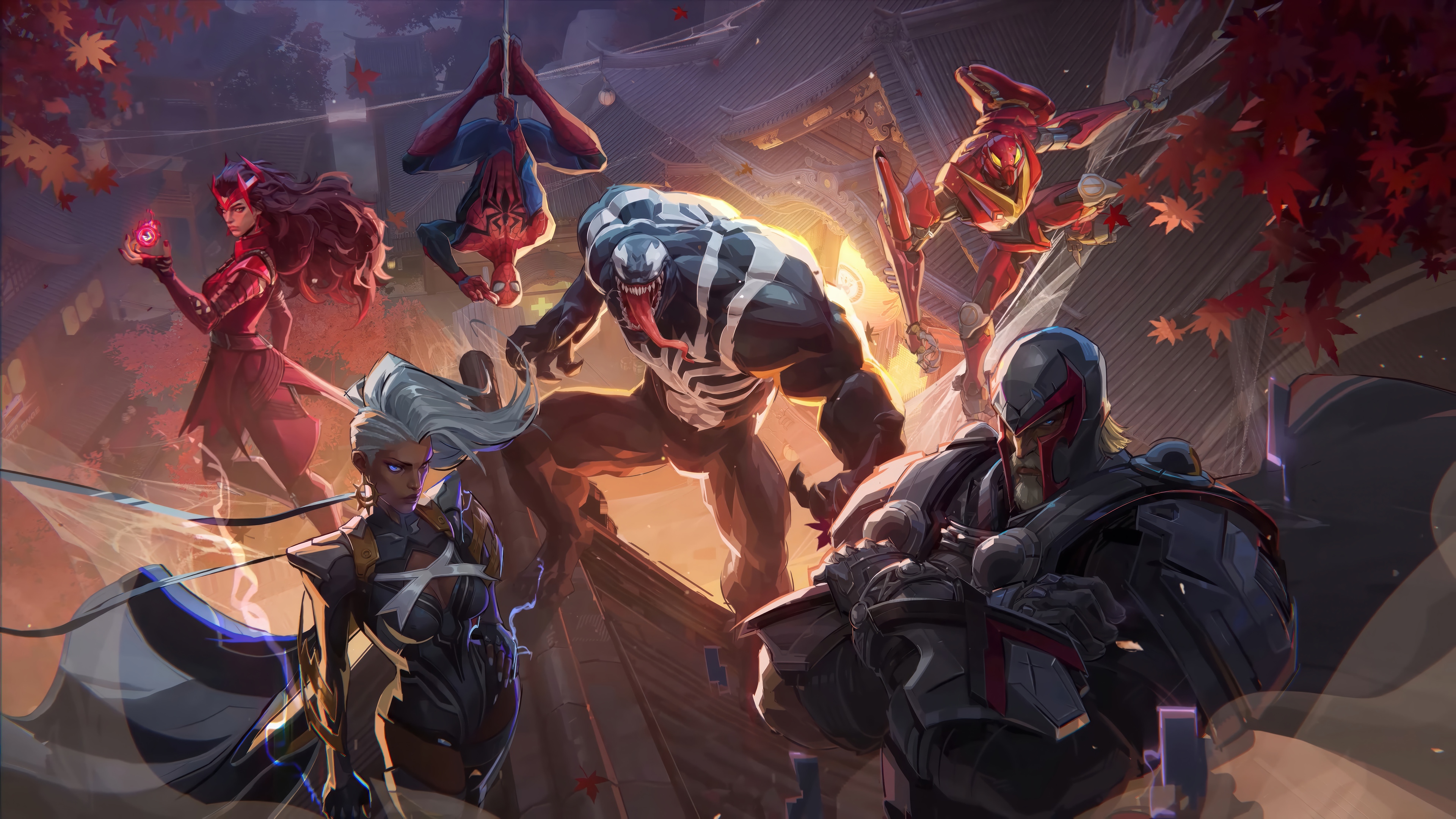 Marvel Rivals: Magneto, Storm, Venom, Scarlet Witch, Spider-Man HD Wallpaper