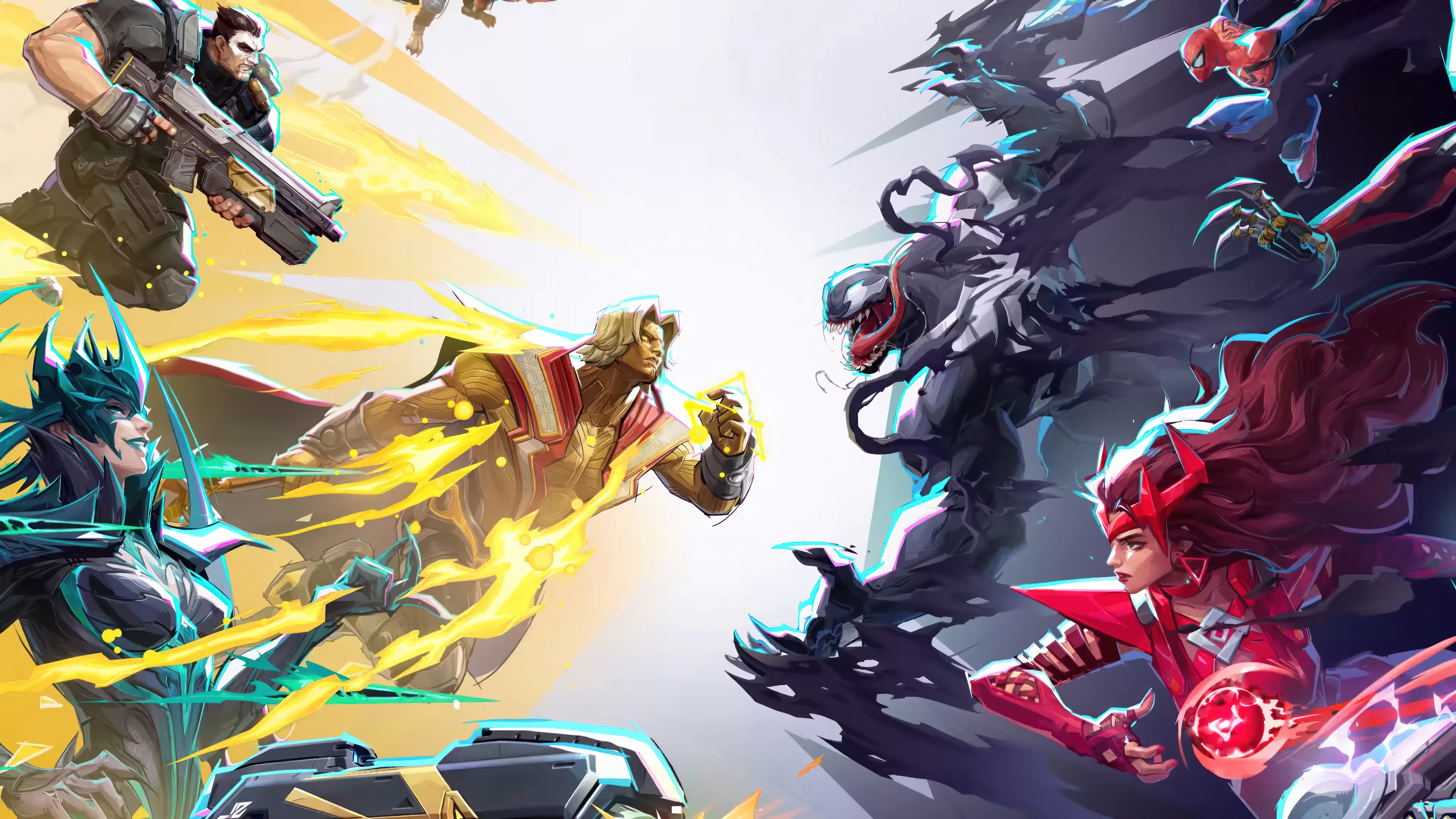 Marvel Rivals: Adam Warlock, Venom, Scarlet Witch, and Spider-Man HD Wallpaper