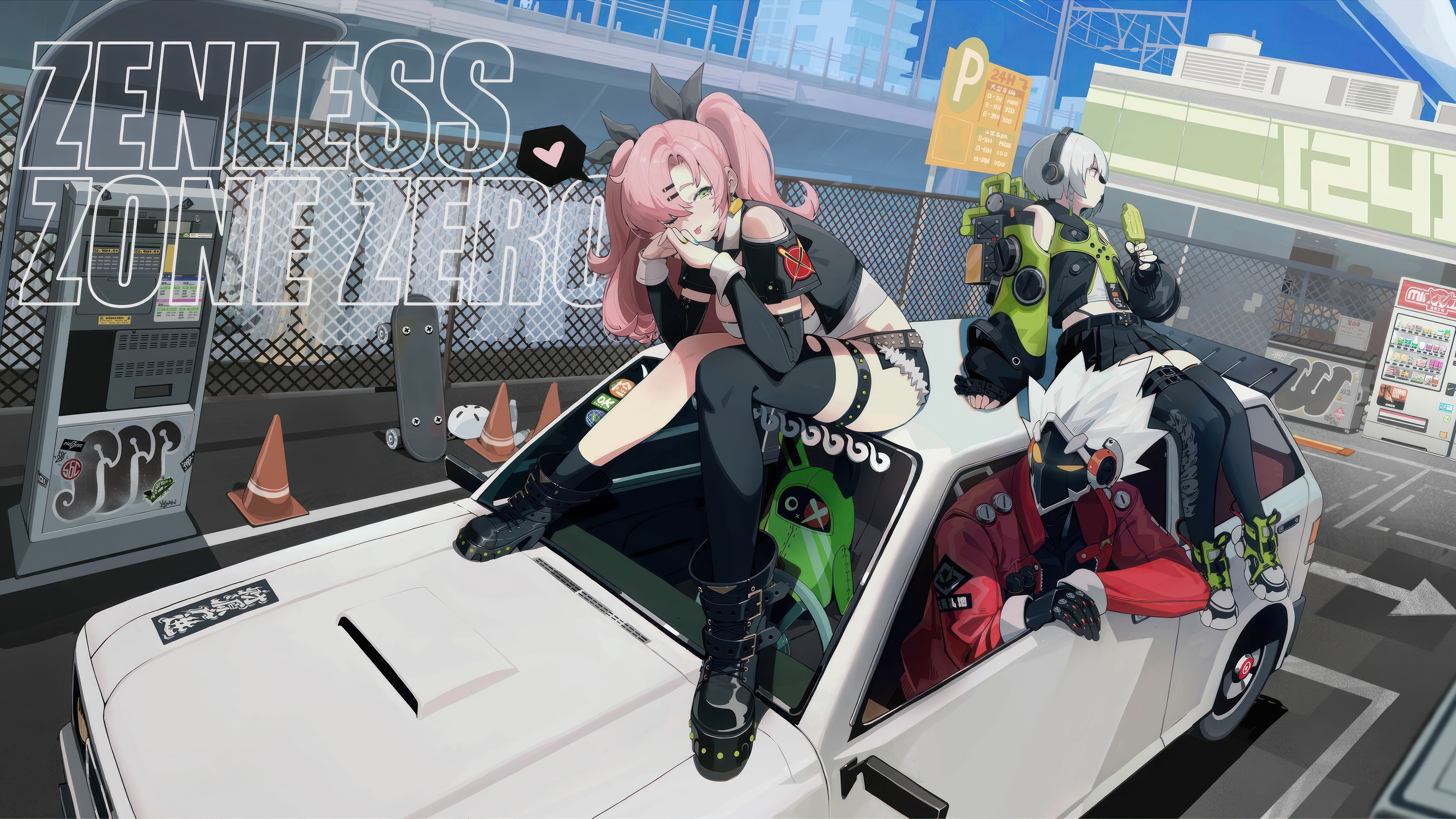 Zenless Zone Zero characters on a car HD Wallpaper