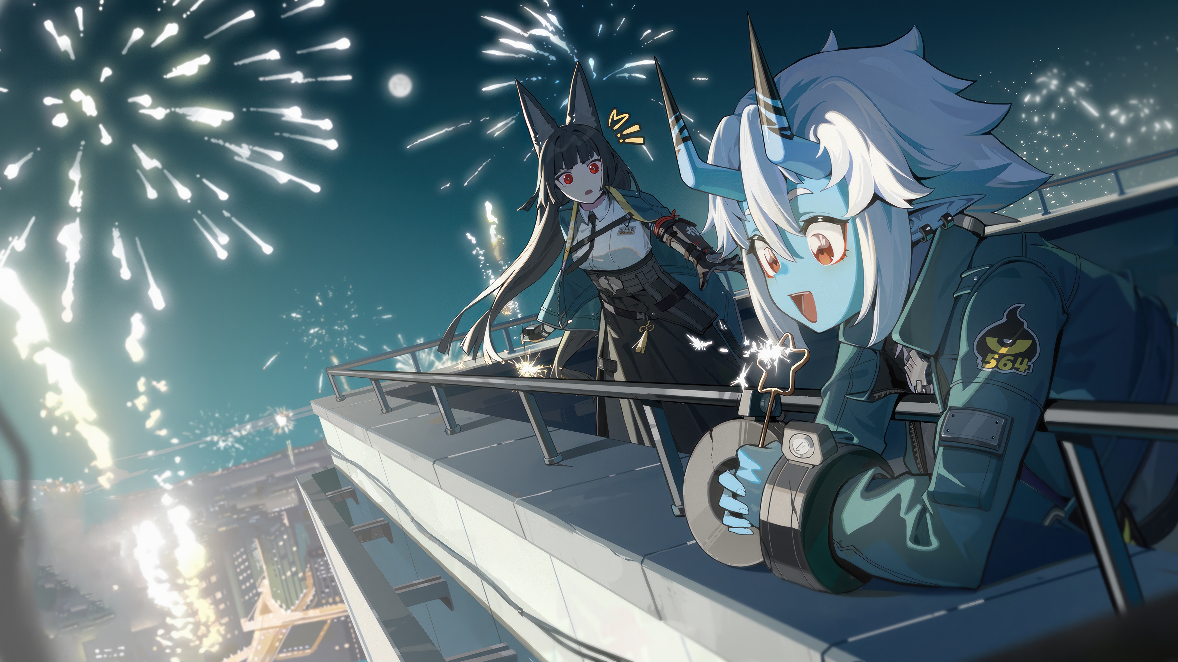 Zenless Zone Zero characters watching fireworks HD Wallpaper