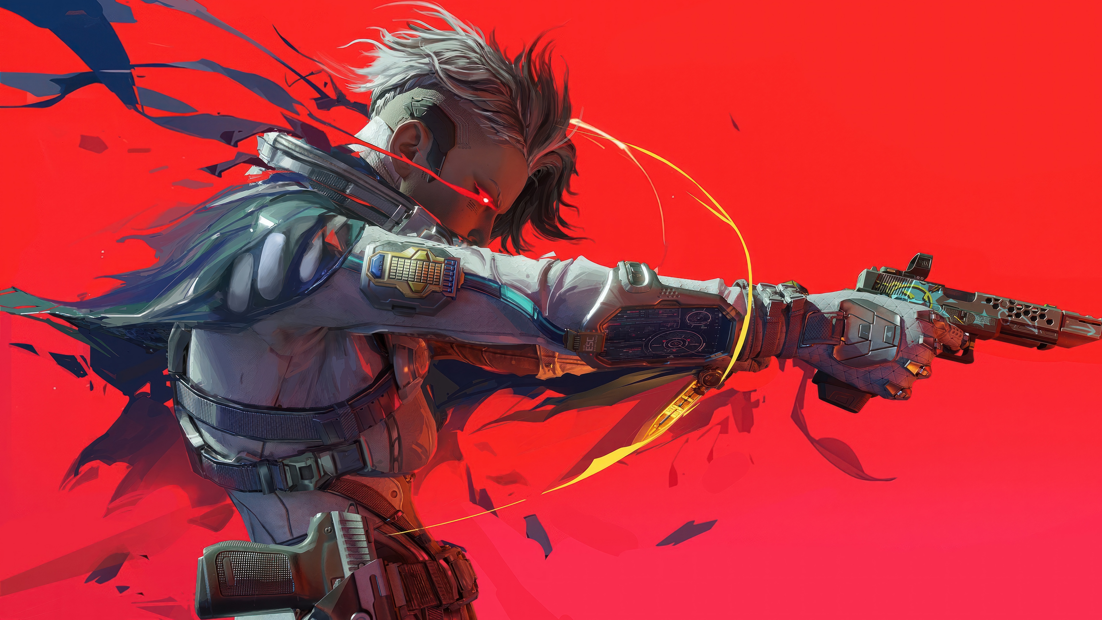 Zephyr from Fragpunk aiming a gun HD Wallpaper