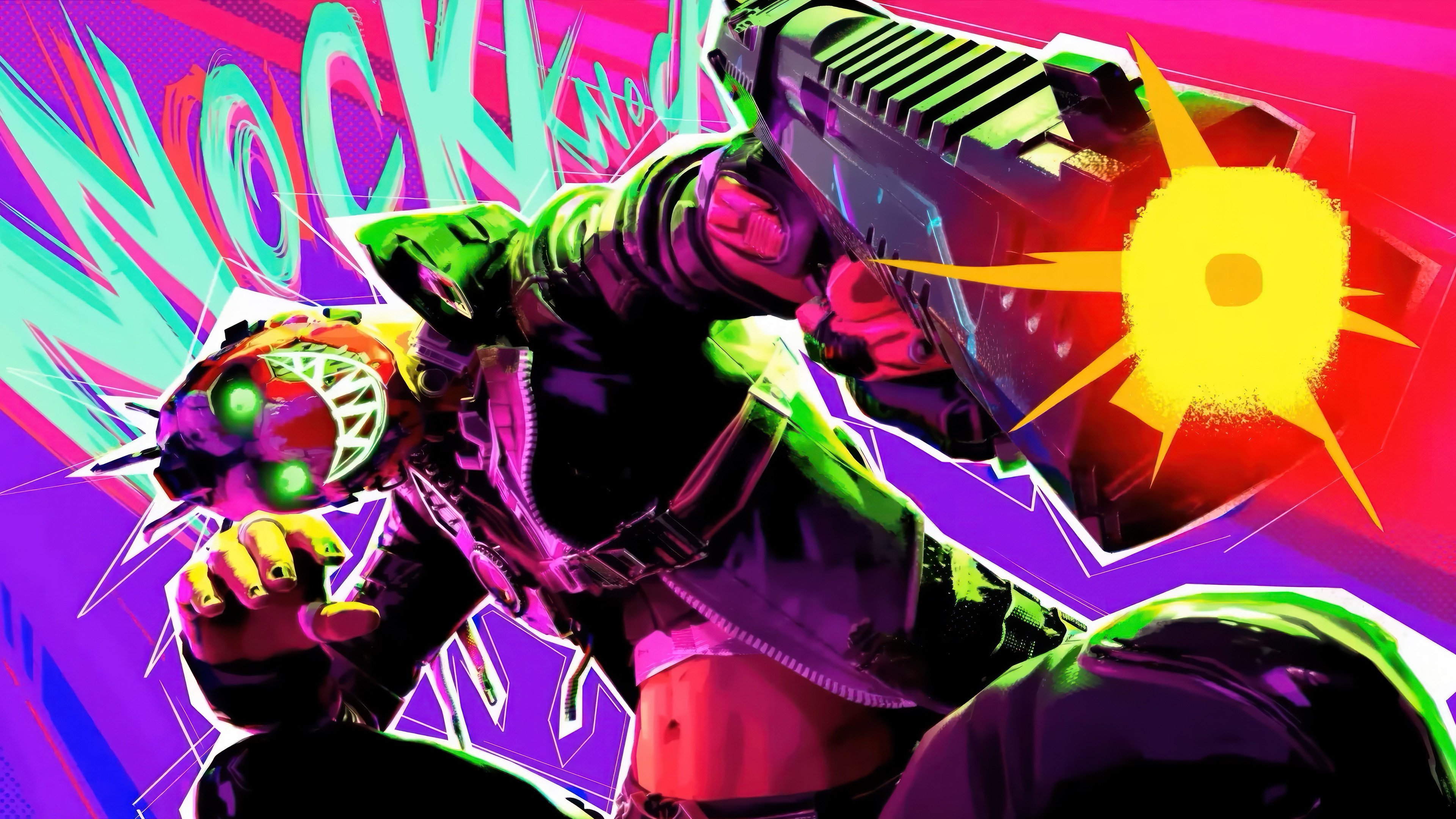 Axon from Fragpunk firing a weapon HD Wallpaper