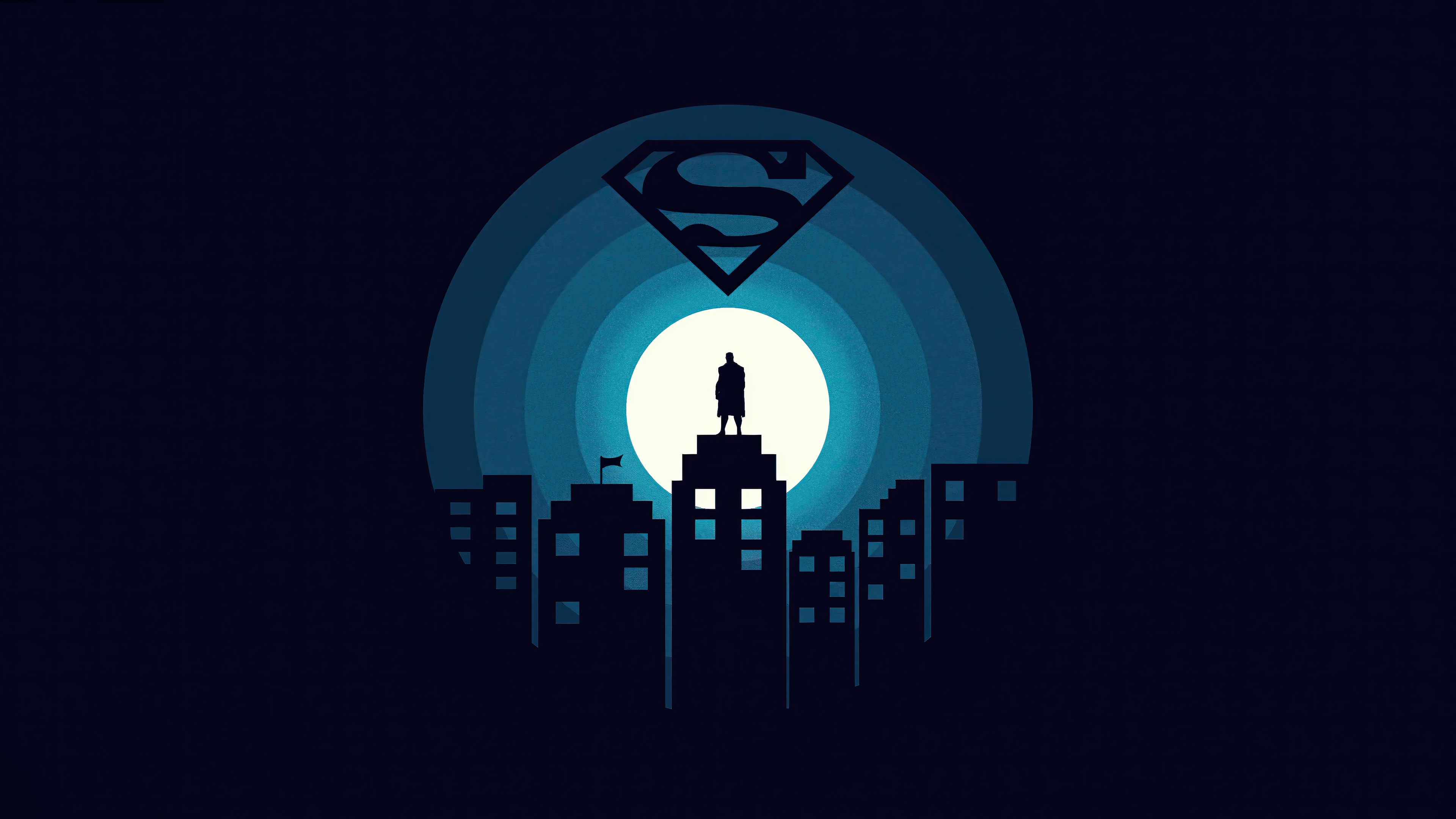 Superman Minimalist Cityscape 4K HD Wallpaper