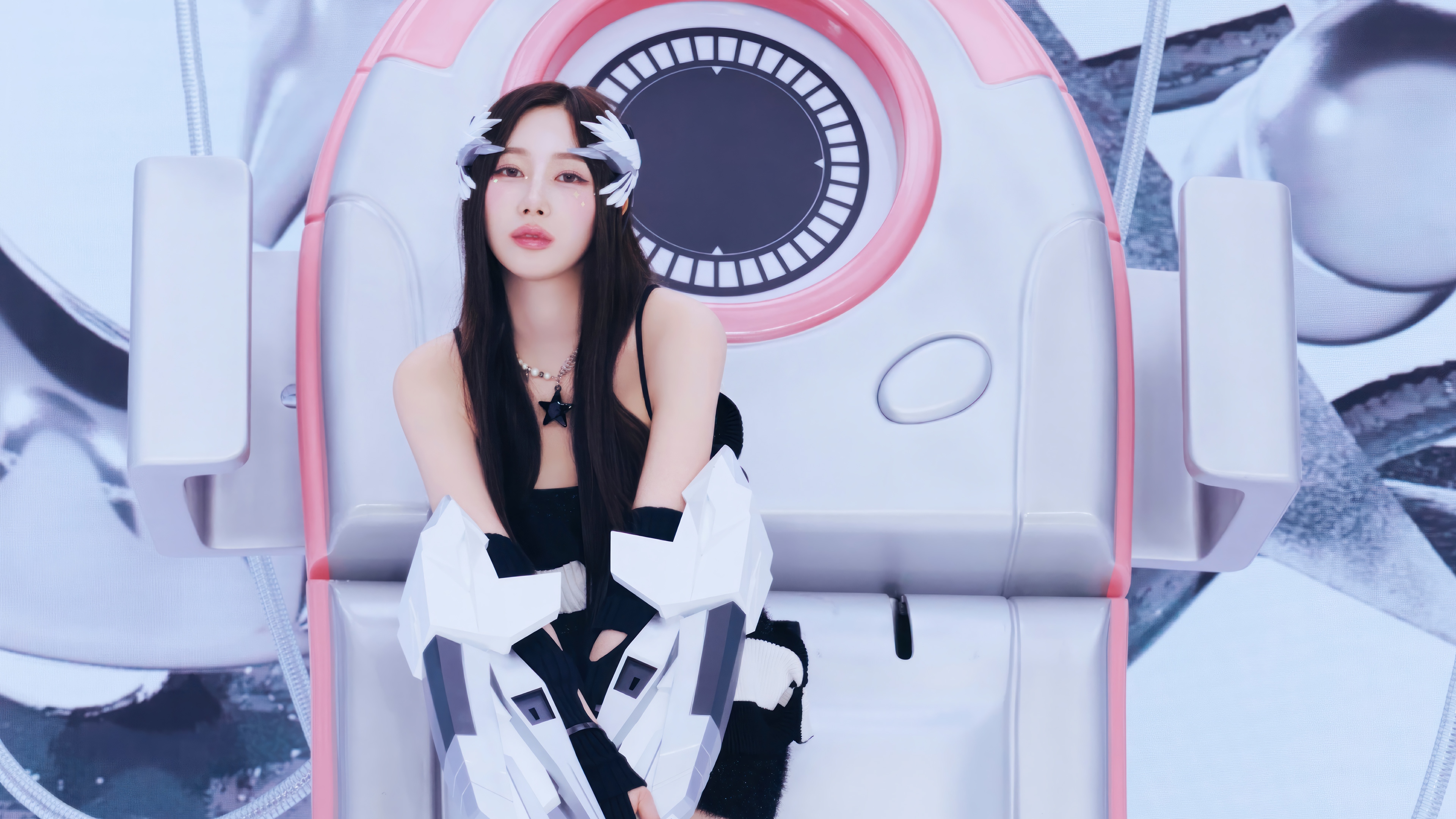 Giselle from Aespa in a futuristic outfit HD Wallpaper