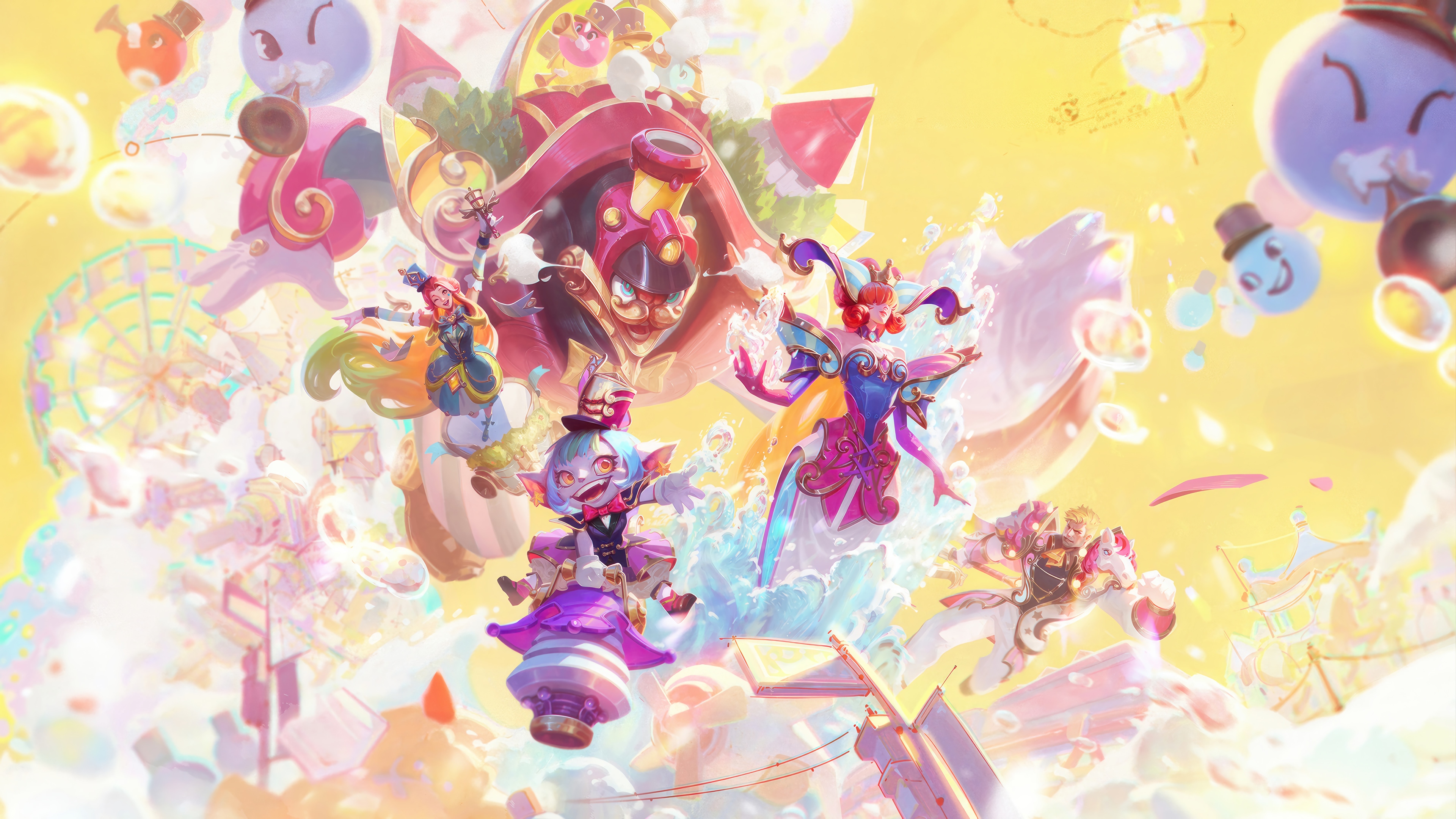 League of Legends Garden Party Tristana Seraphine Lissandra Garen Malphite 4K HD Wallpaper