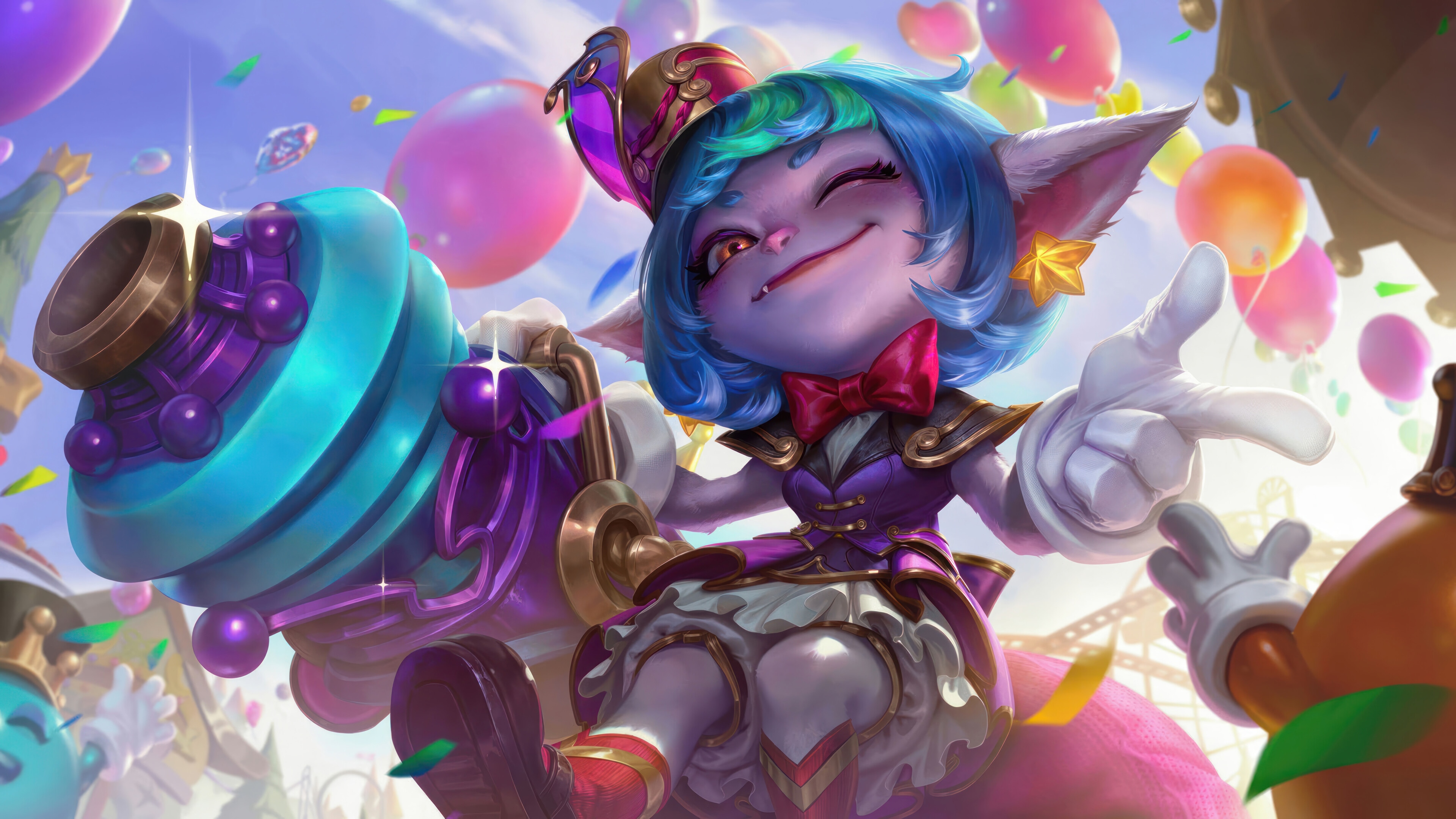 Garden Party Tristana League of Legends Splash Art 4K HD Wallpaper