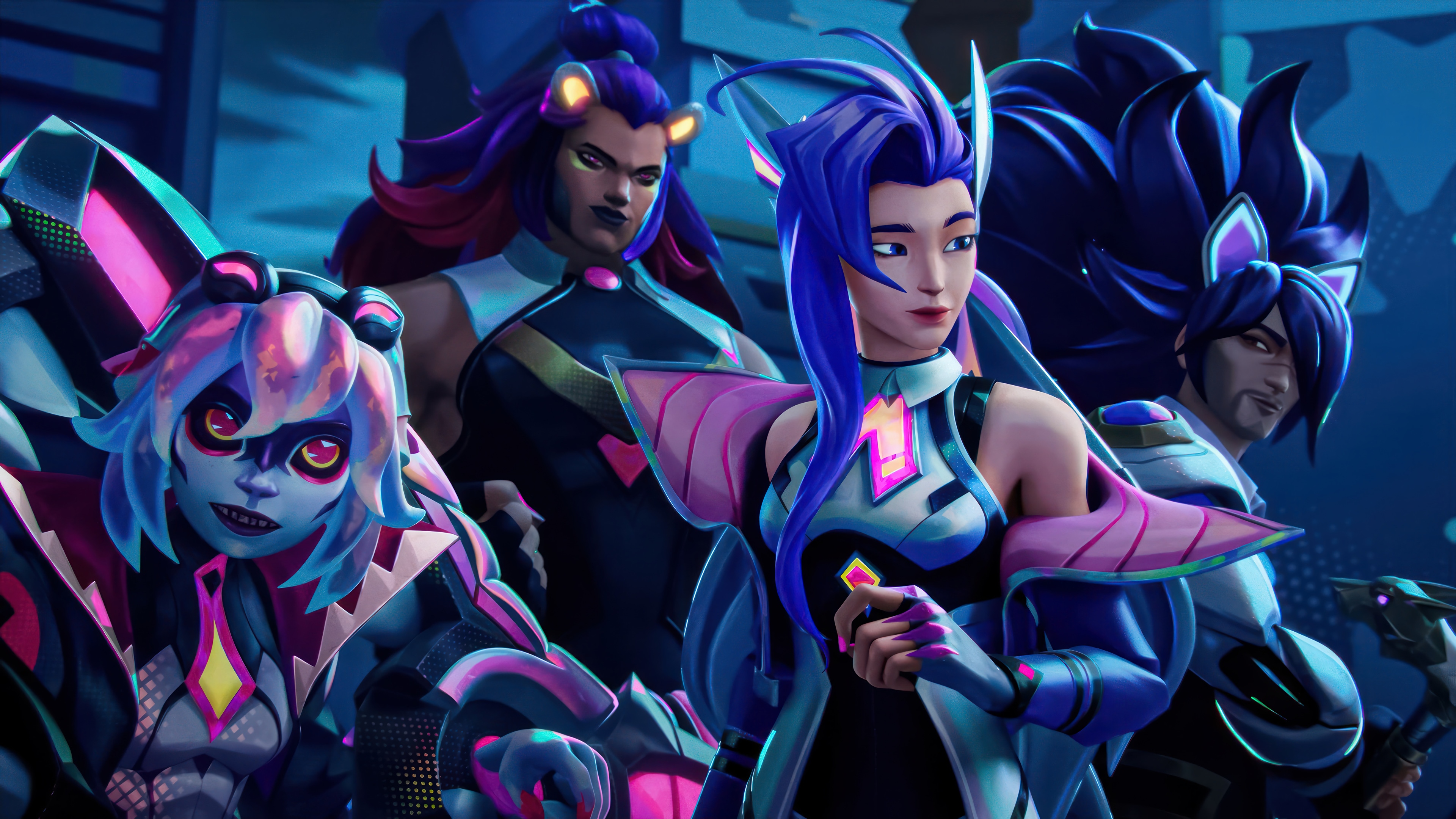 Anima Squad Briar, Seraphine, Illaoi, and Yasuo 4K HD Wallpaper