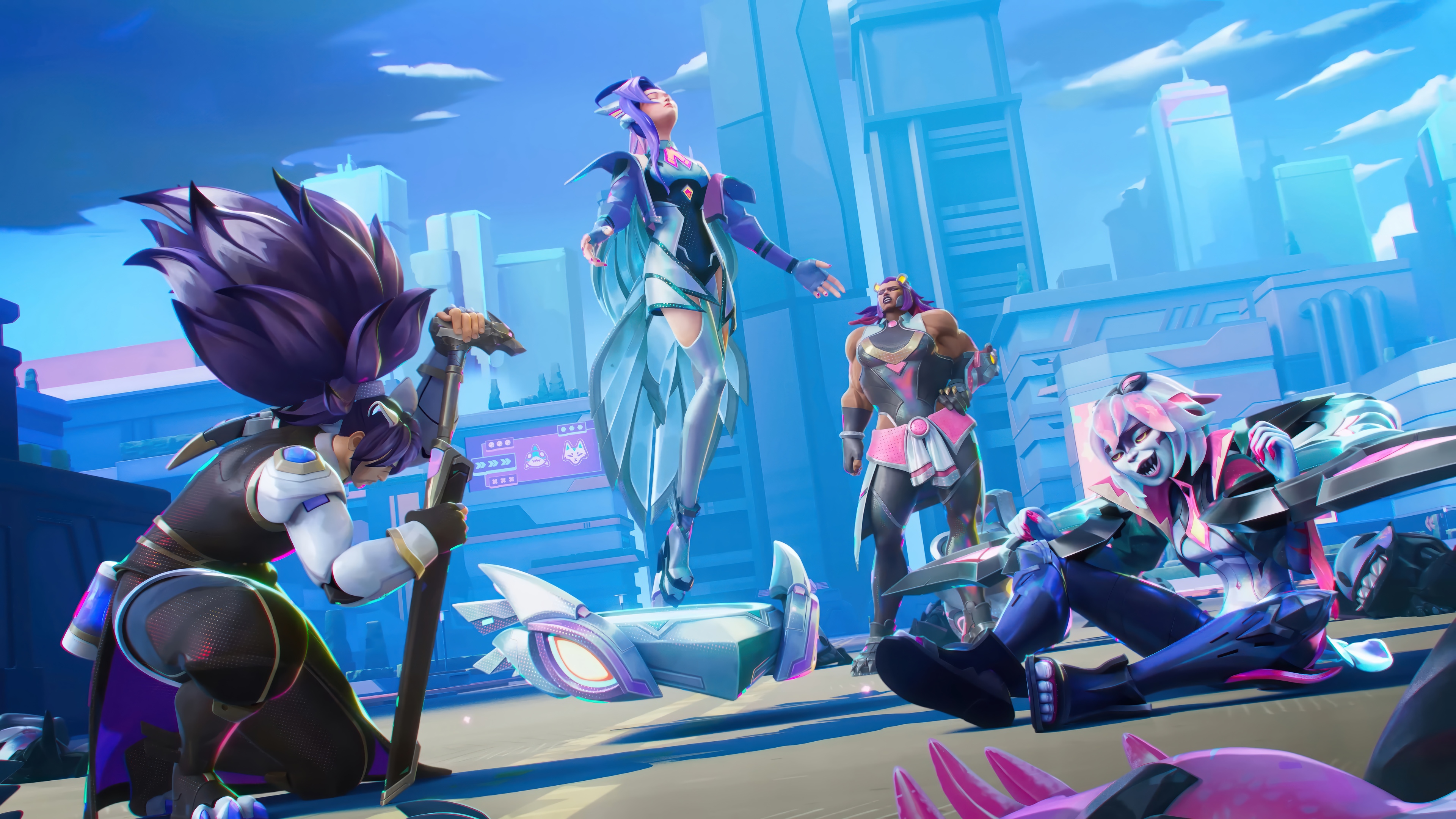 Anima Squad Yasuo, Seraphine, Illaoi, and Briar in 4K HD Wallpaper