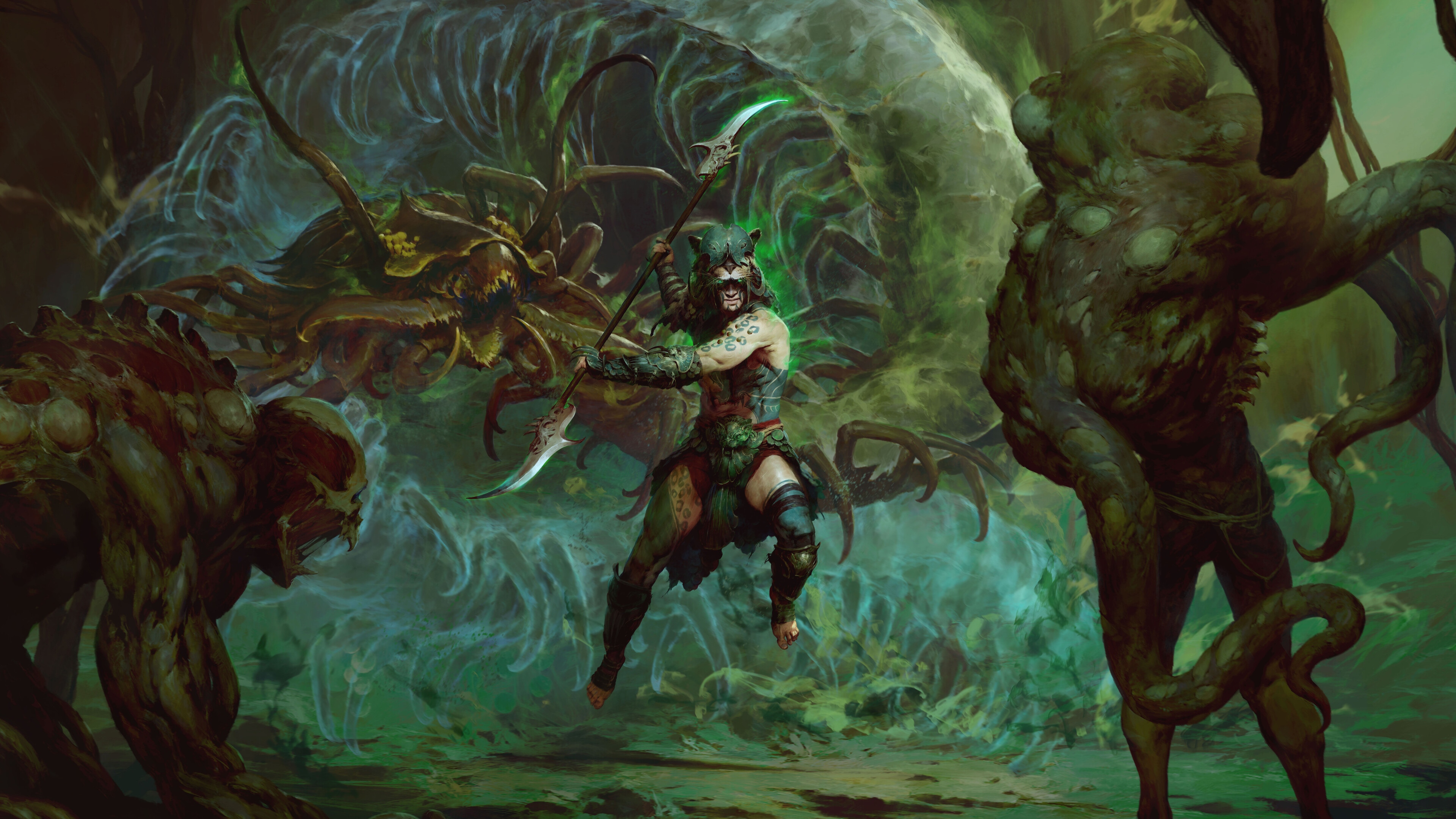 Diablo IV Spiritborn fighting monsters HD Wallpaper