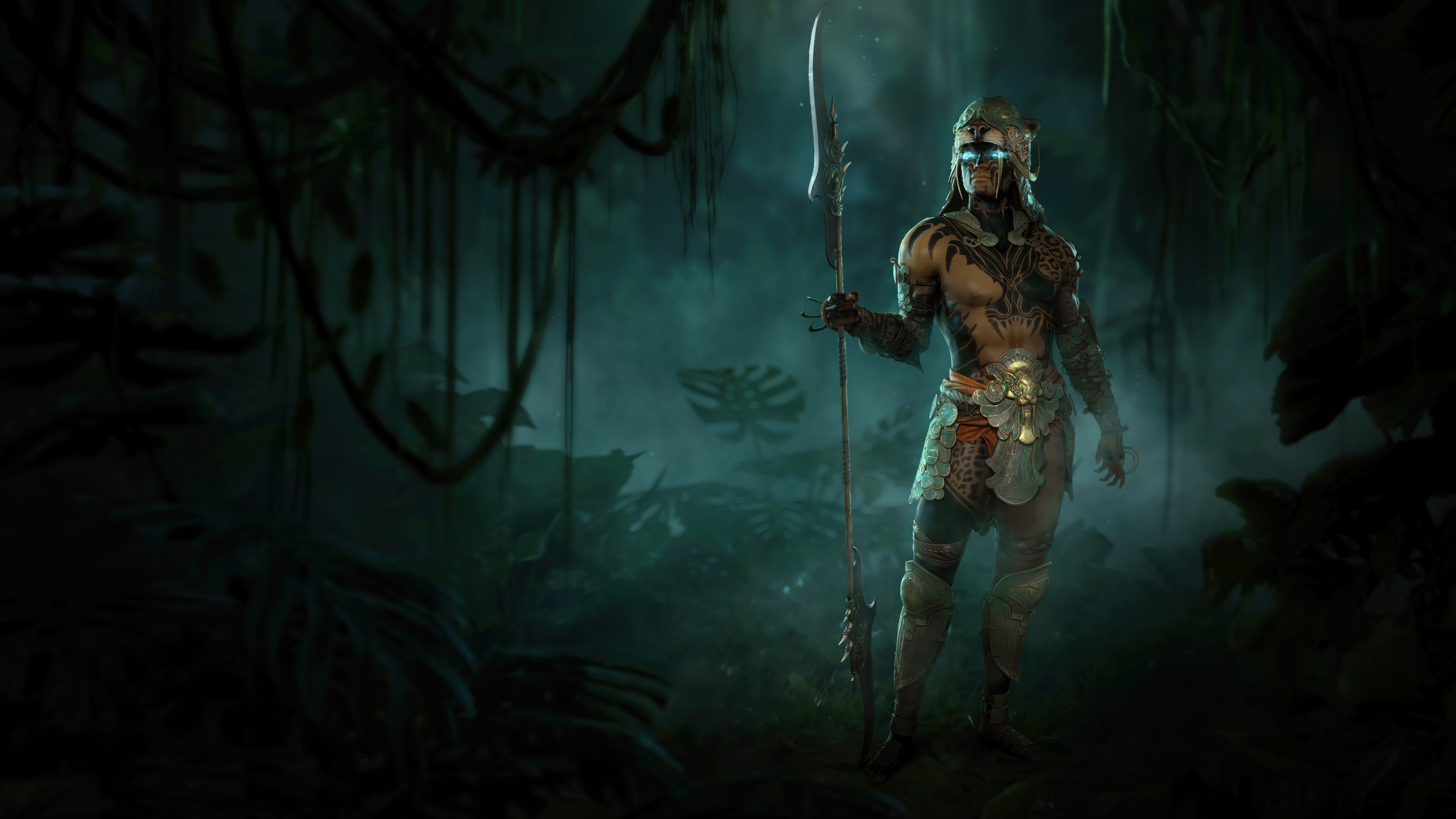Diablo IV Spiritborn Warrior in Jungle HD Wallpaper
